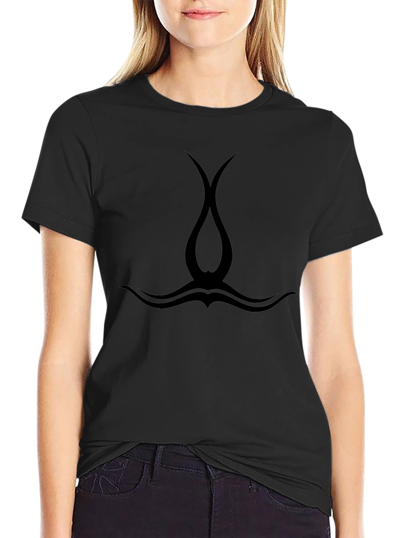 Mens Black Tribal Graphic Tee - Casual Style