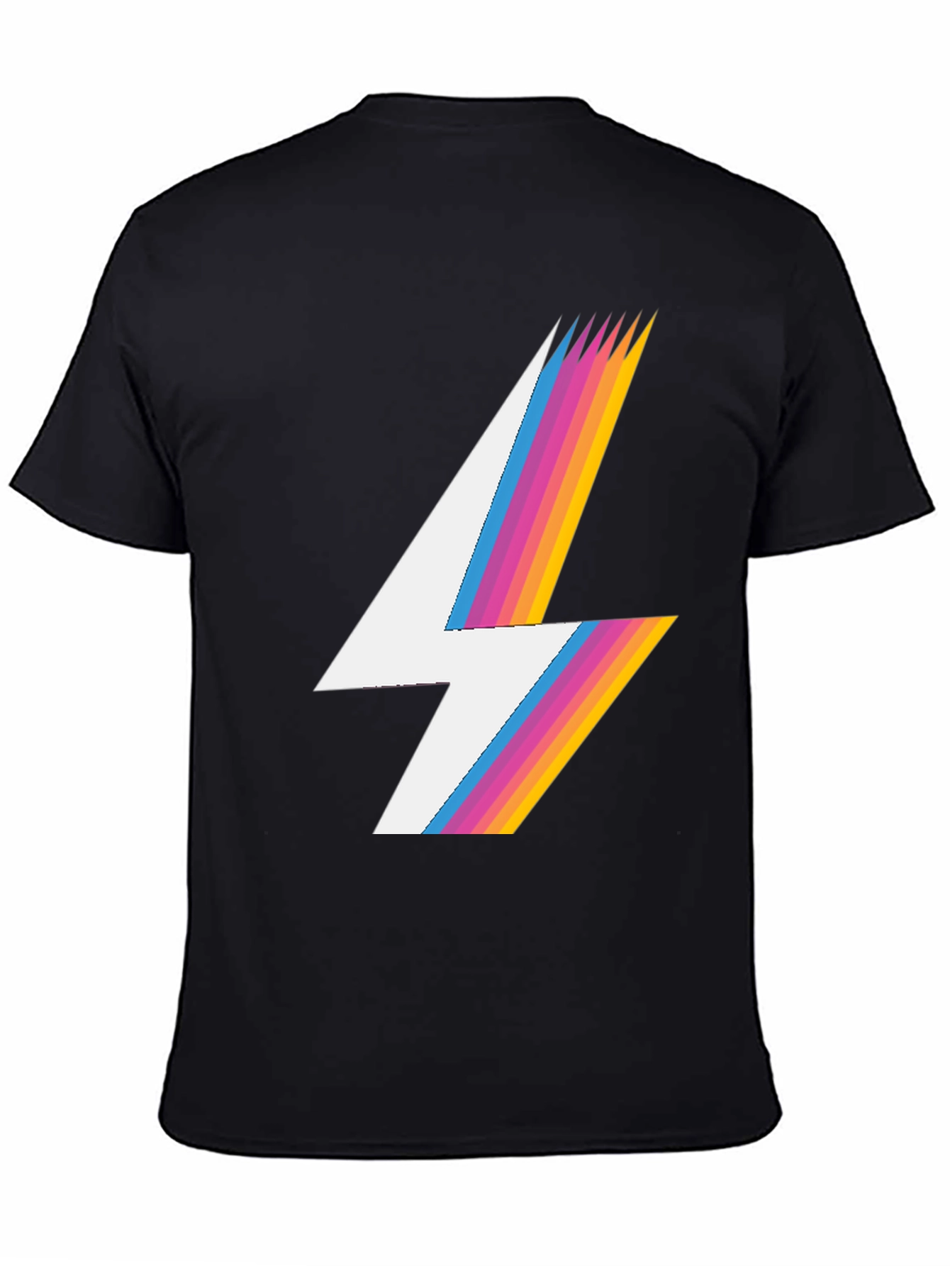 Retro Lightning Bolt T-Shirt - Black
