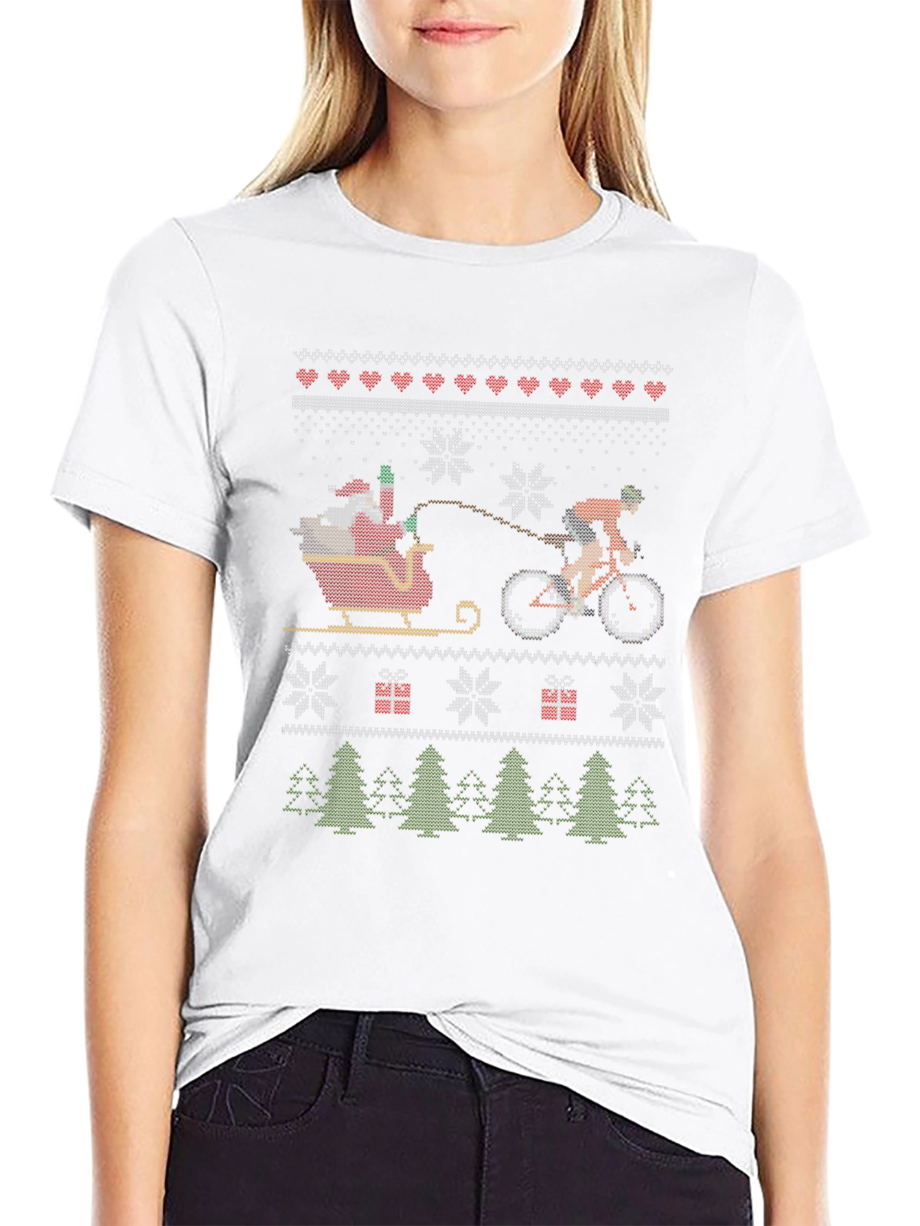 Festive Santa Biker Christmas T-Shirt
