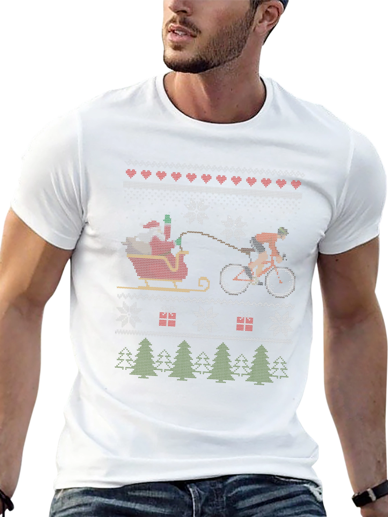 Festive Santa Biker Christmas T-Shirt