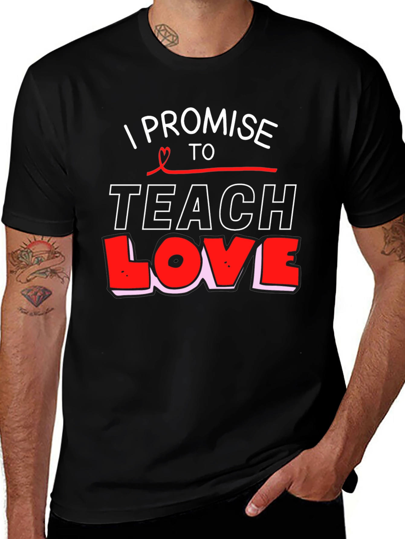 I Promise to Teach Love Black T-Shirt