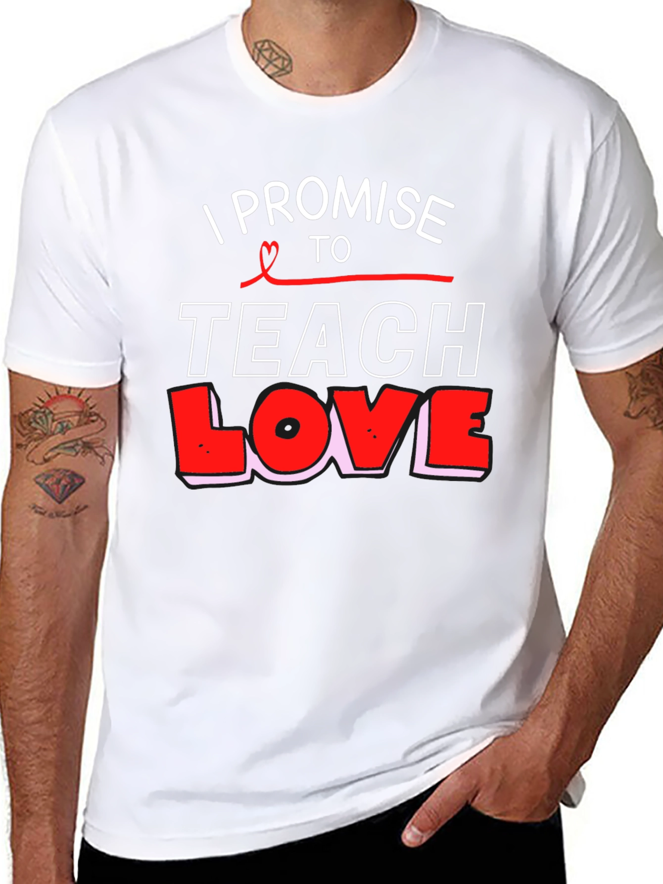 I Promise to Teach Love Black T-Shirt