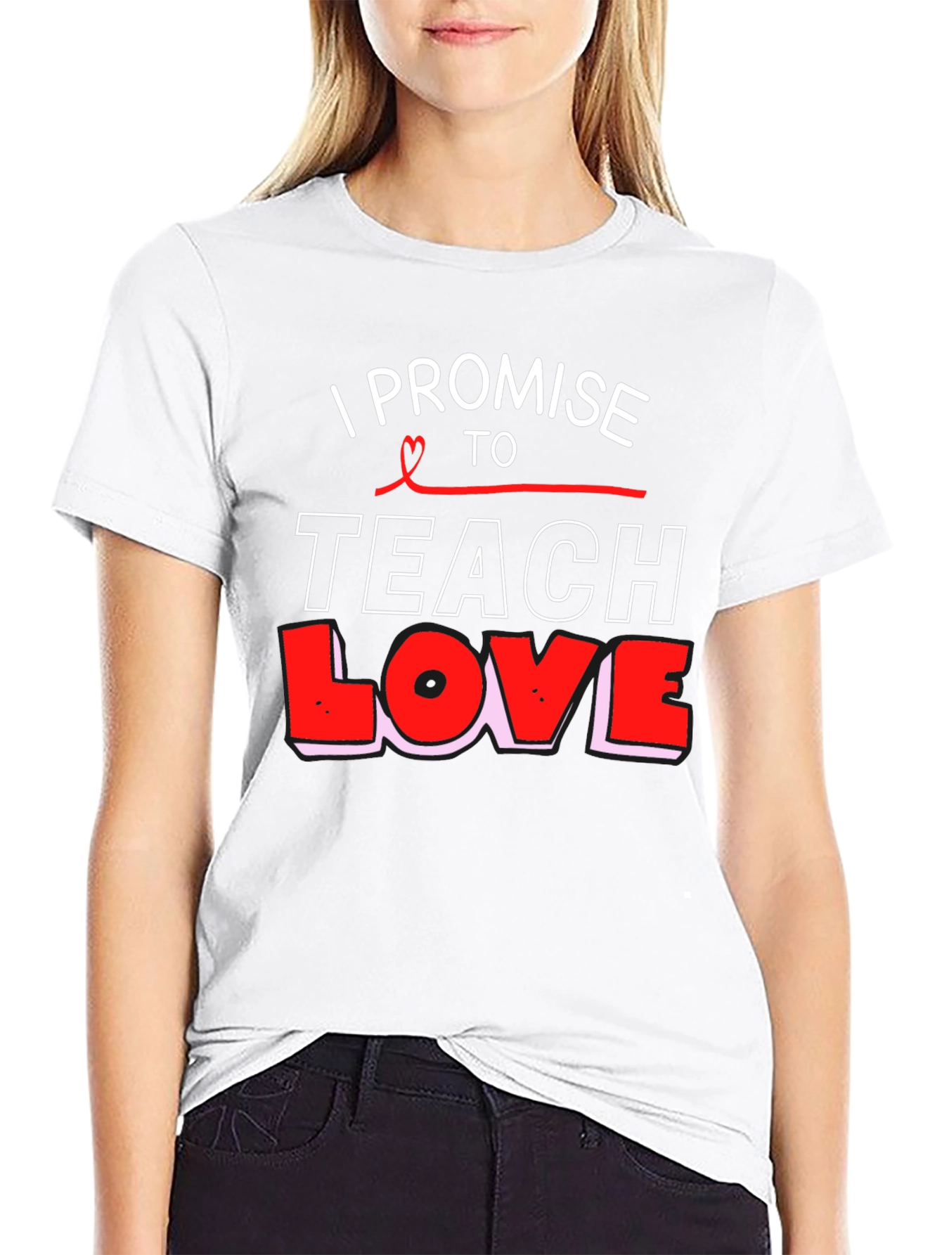 I Promise to Teach Love Black T-Shirt