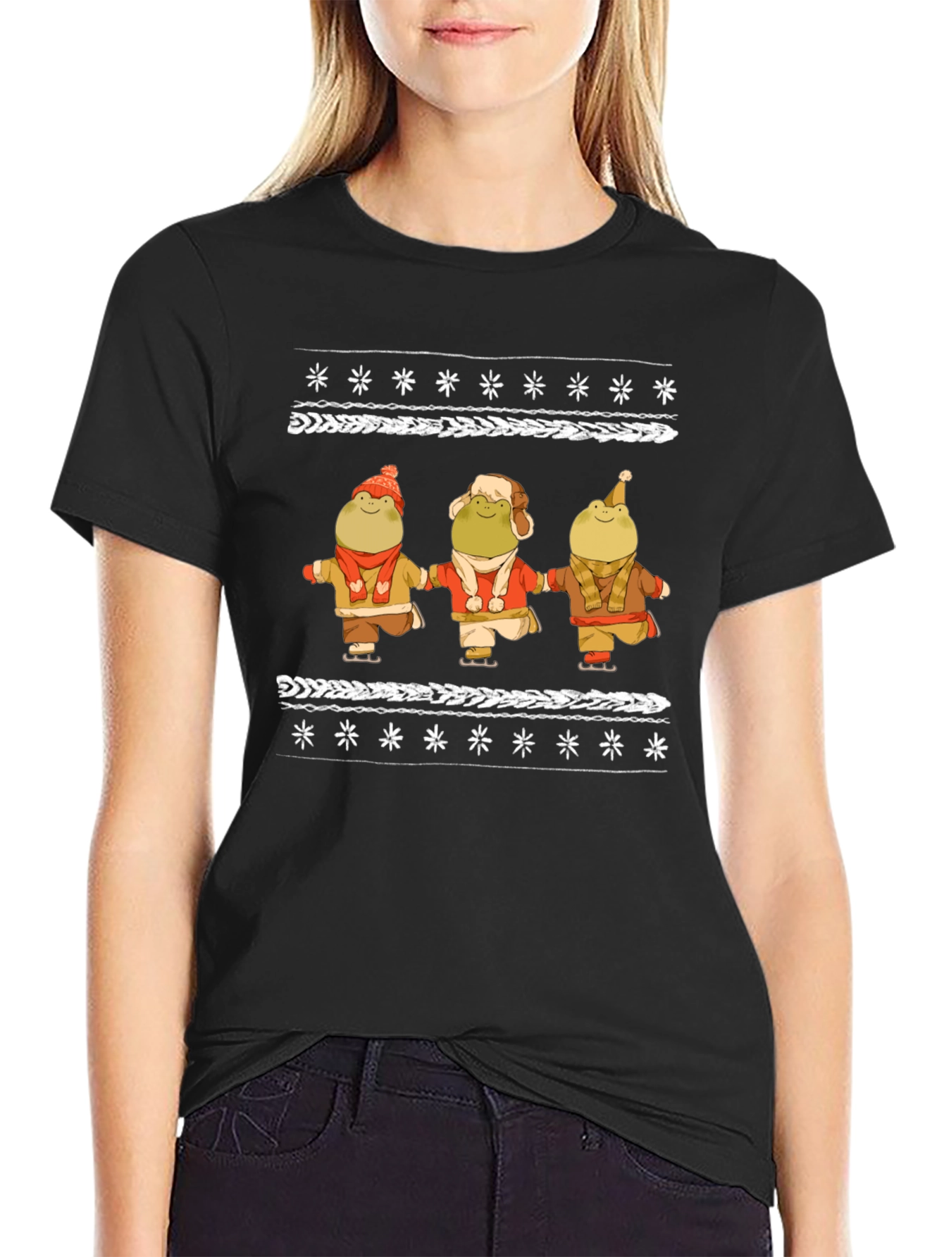 Frog Skating Ugly Christmas T-Shirt
