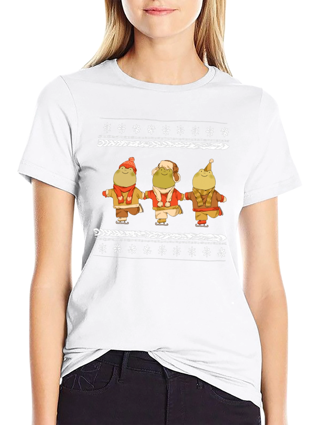 Frog Skating Ugly Christmas T-Shirt
