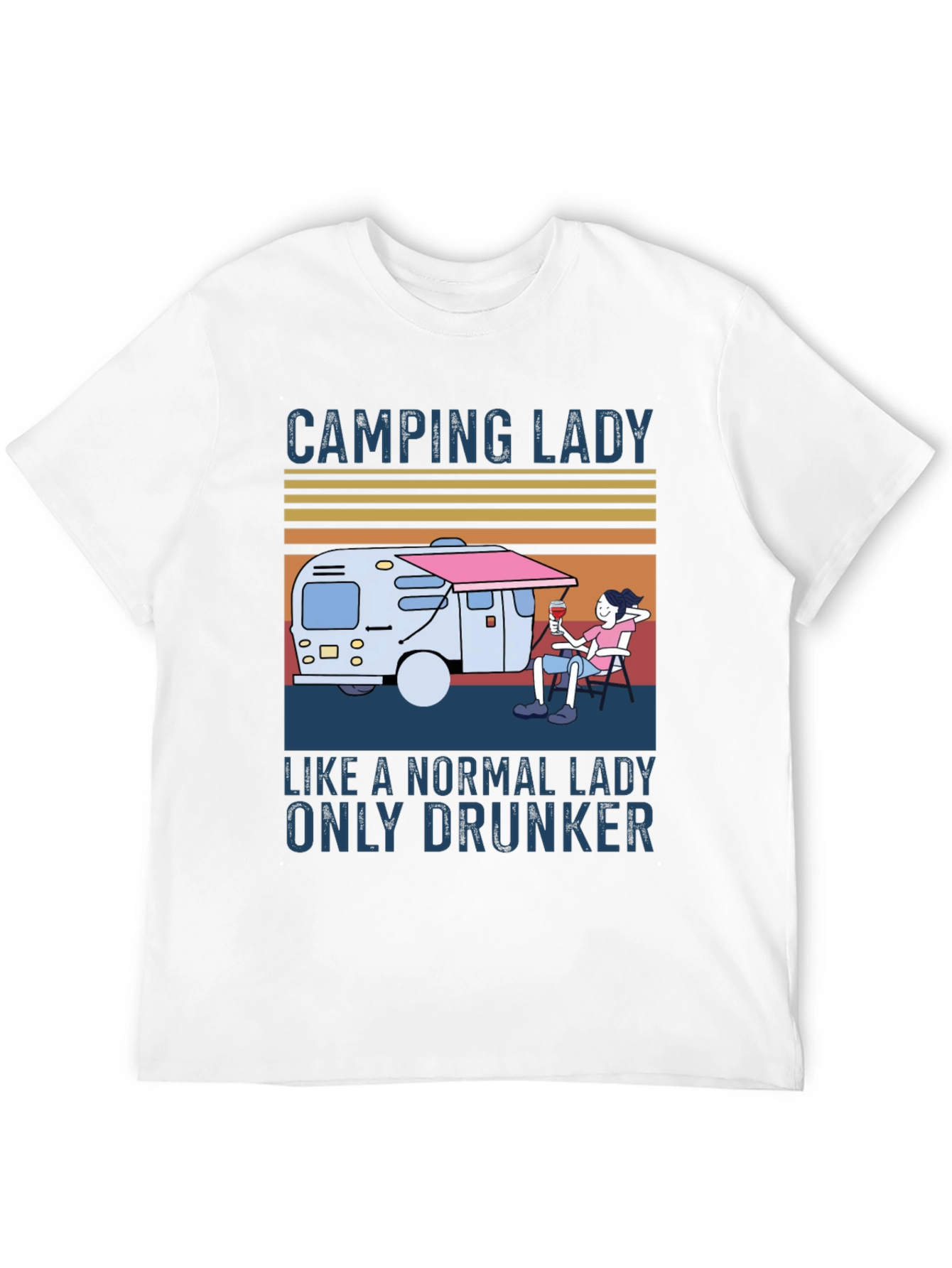 Camping Lady Graphic T-Shirt - Relaxed & Fun Style
