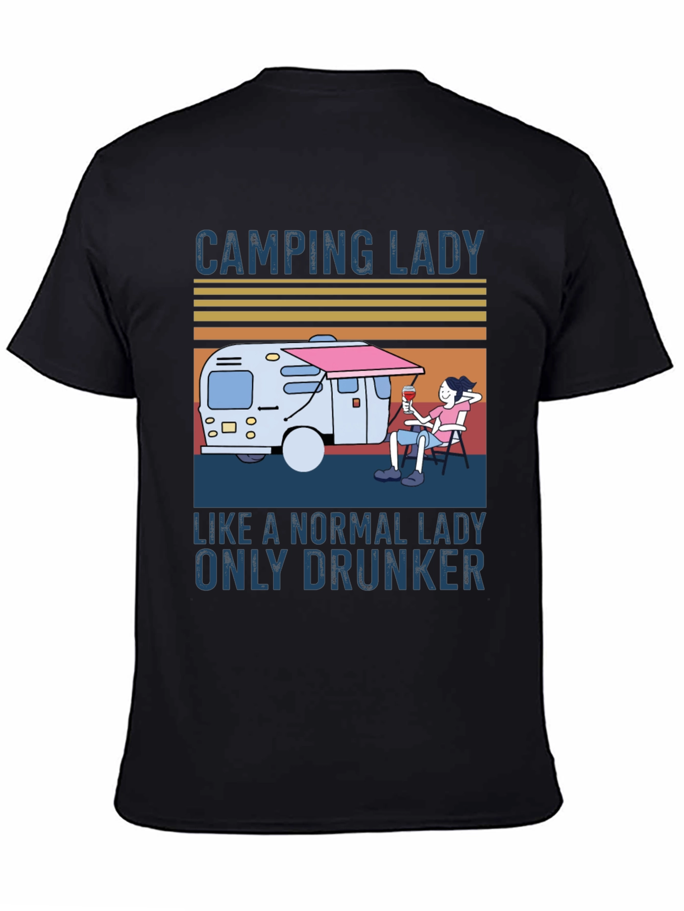 Camping Lady Graphic T-Shirt - Relaxed & Fun Style