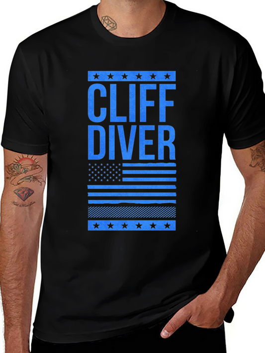 Cliff Diver Graphic Tee - Patriotic Design