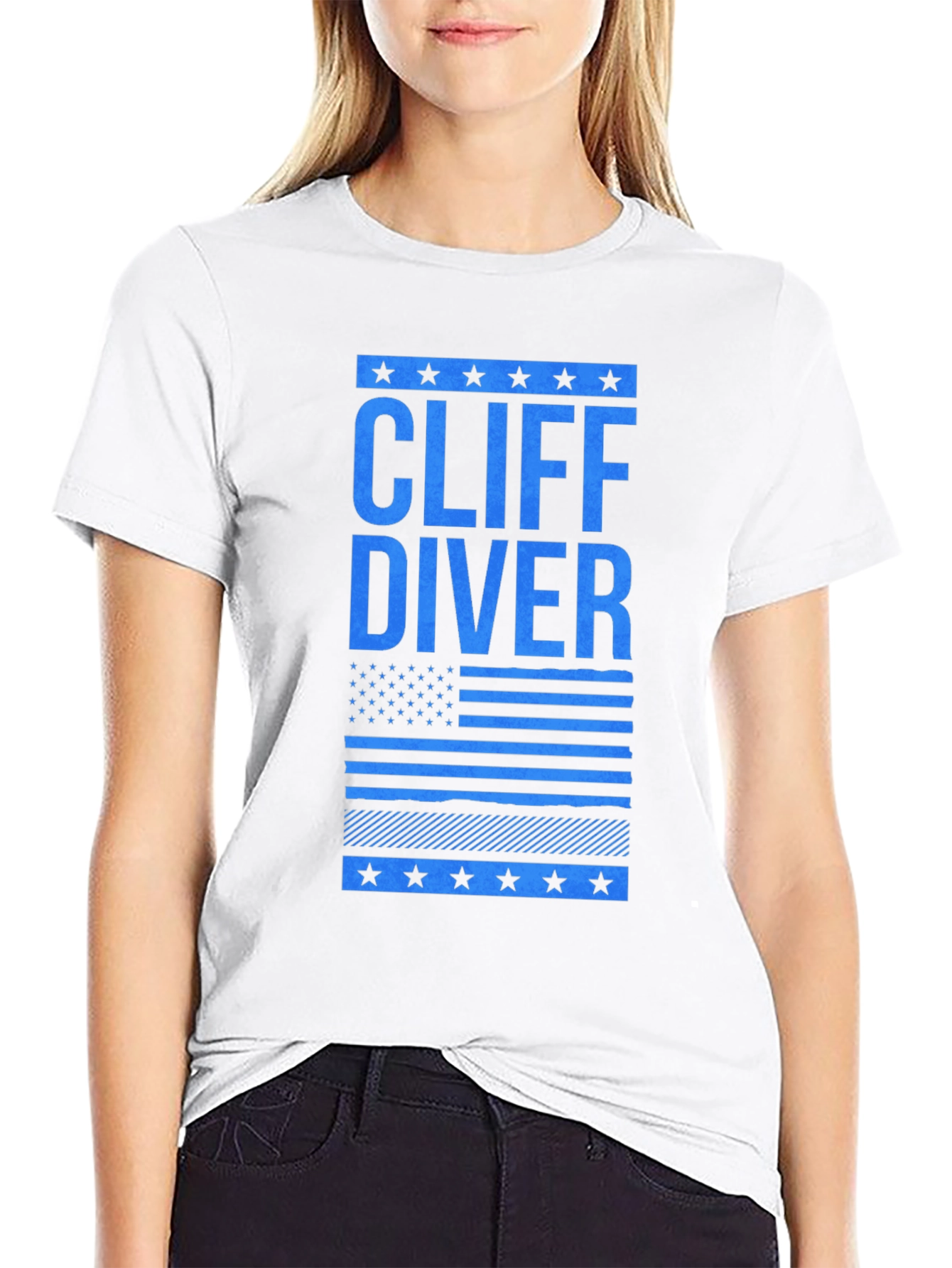 Cliff Diver Graphic Tee - Patriotic Design