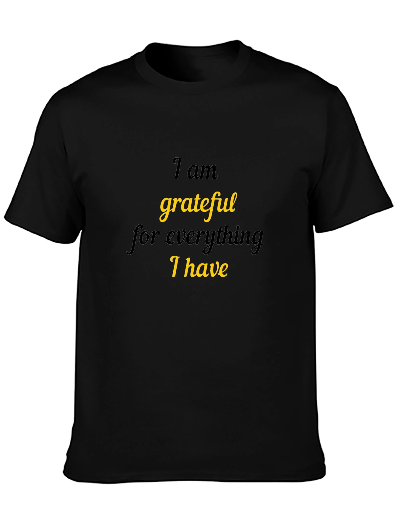 Grateful Message Black T-Shirt