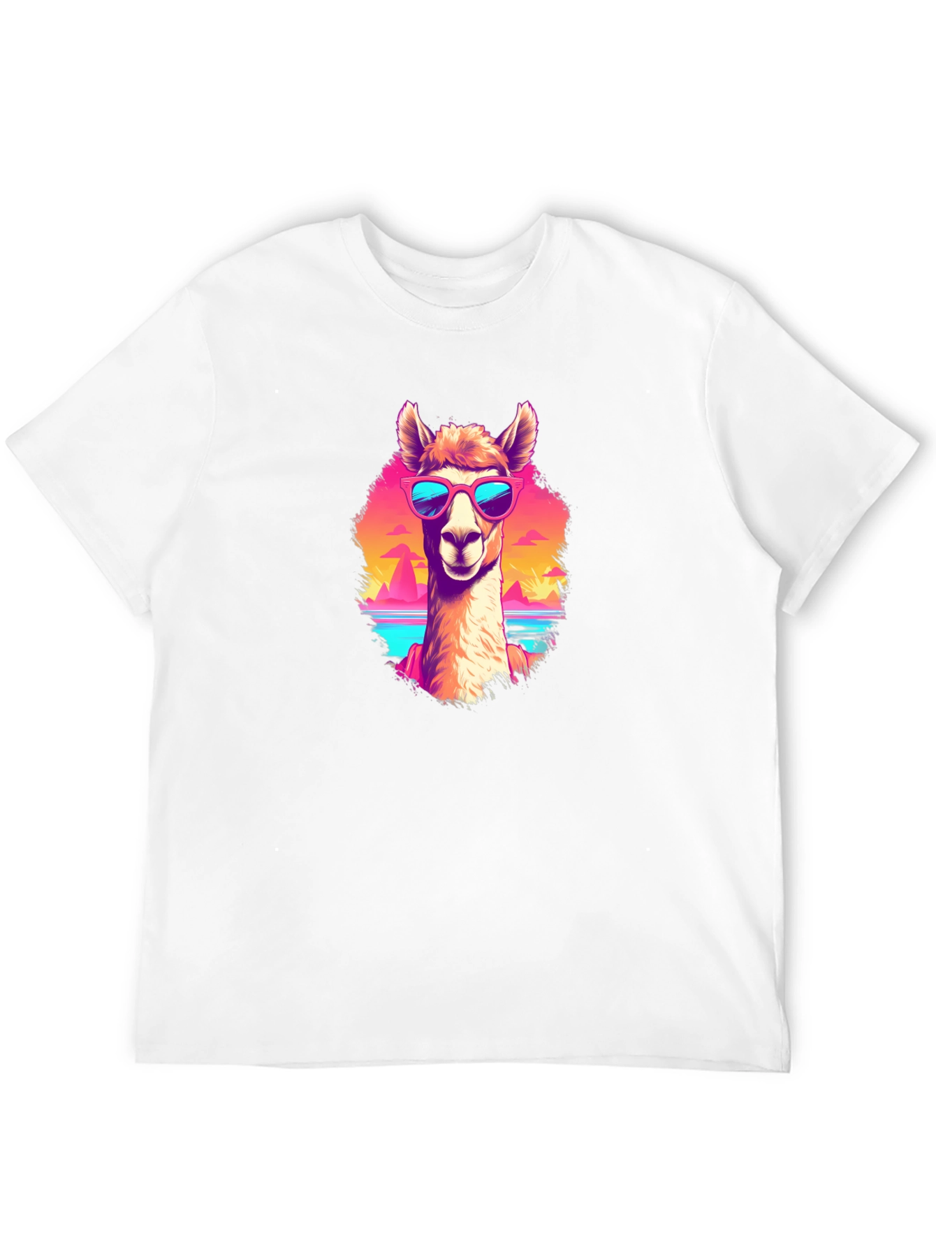 Llama in Shades Graphic Tee - Retro Style