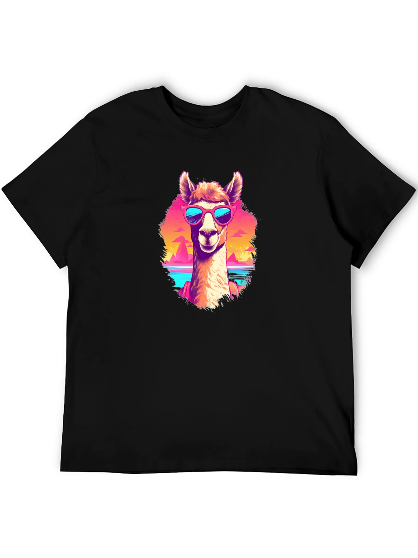 Llama in Shades Graphic Tee - Retro Style