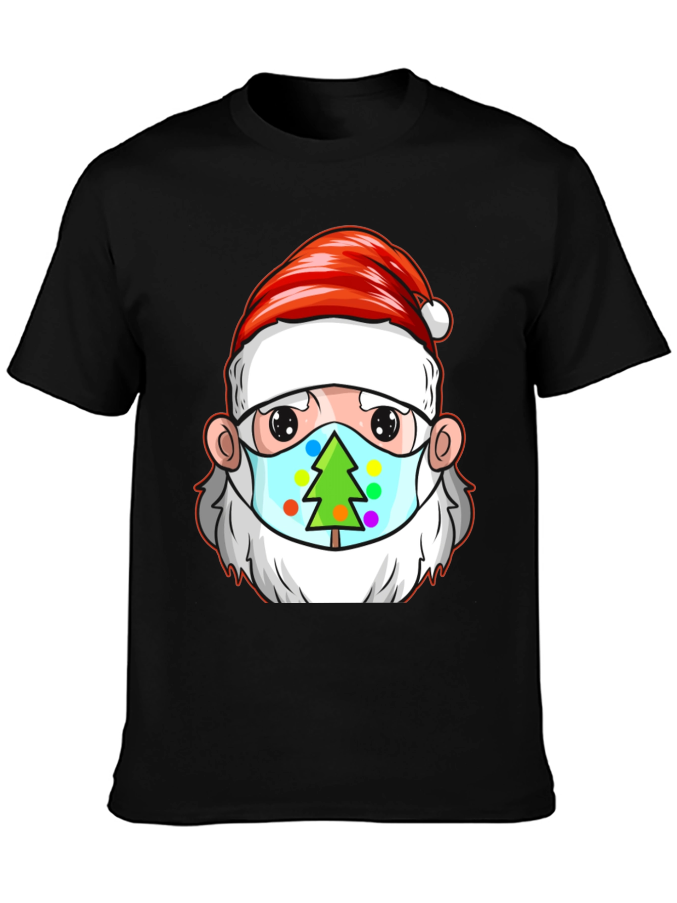 Festive Santa Mask Tee - Holiday Cheer