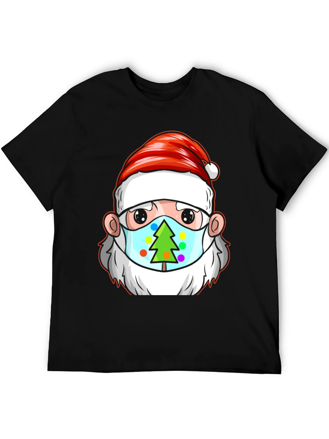 Festive Santa Mask Tee - Holiday Cheer