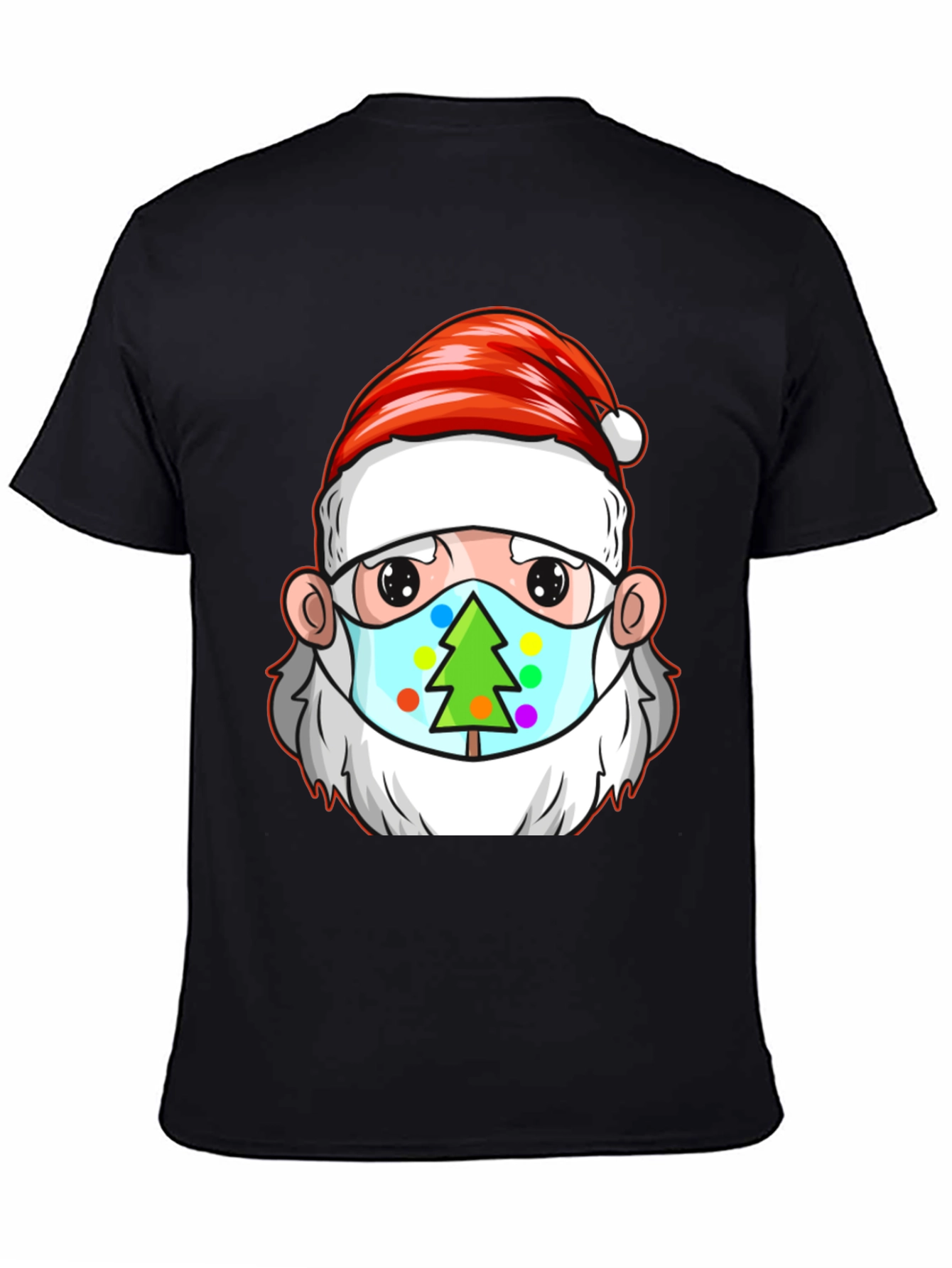 Festive Santa Mask Tee - Holiday Cheer