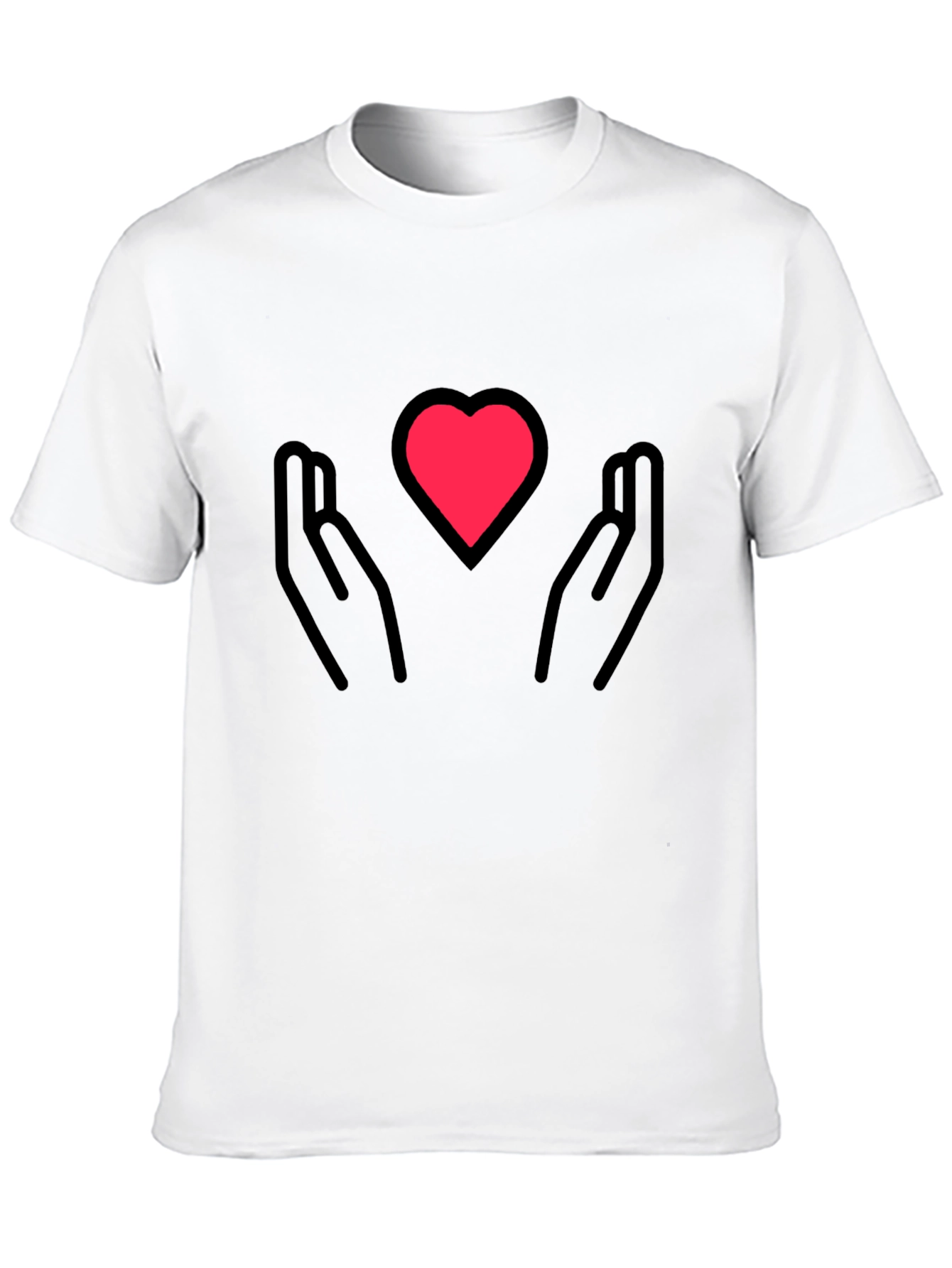 Heart in Hands Graphic Tee - Black Cotton Blend