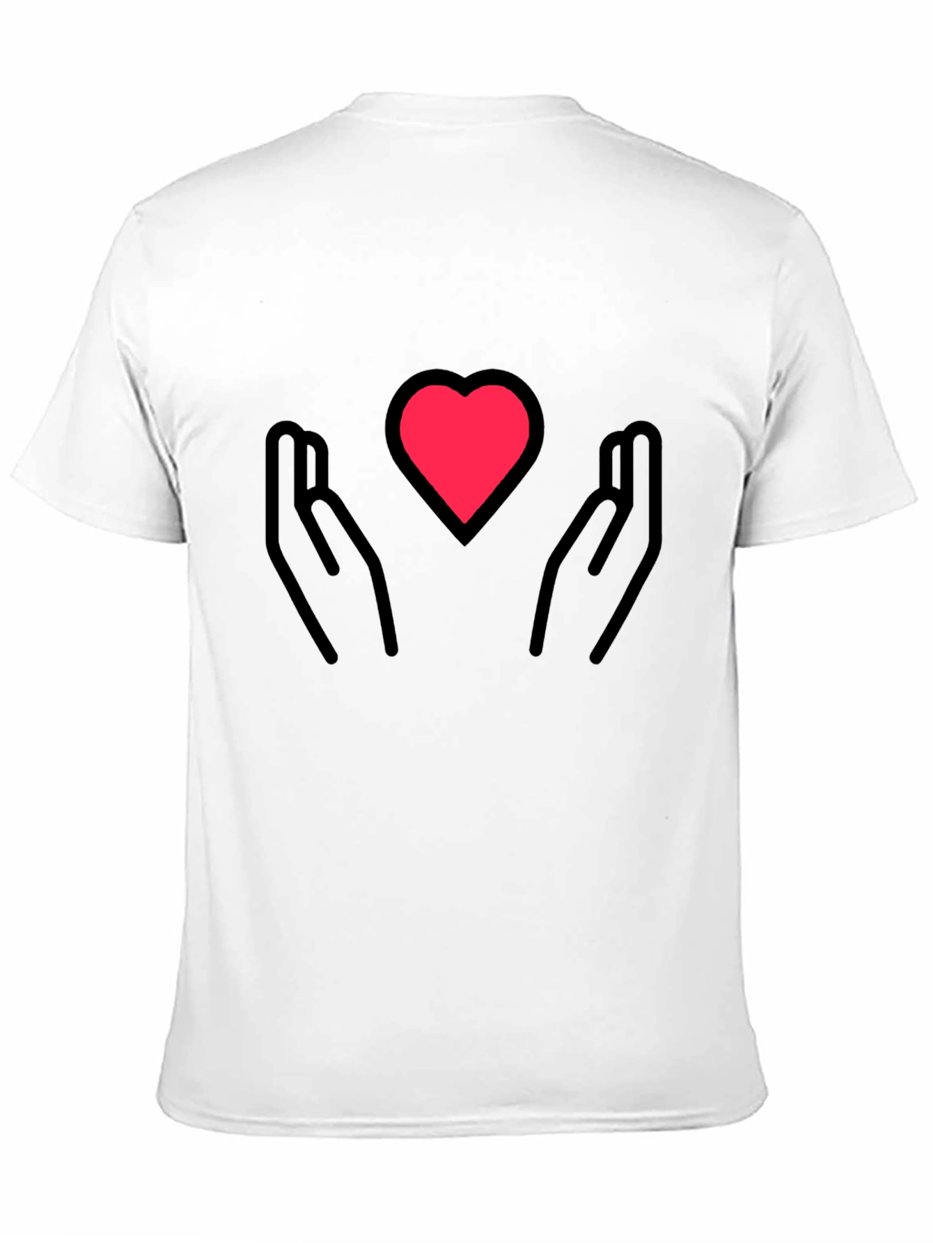 Heart in Hands Graphic Tee - Black Cotton Blend