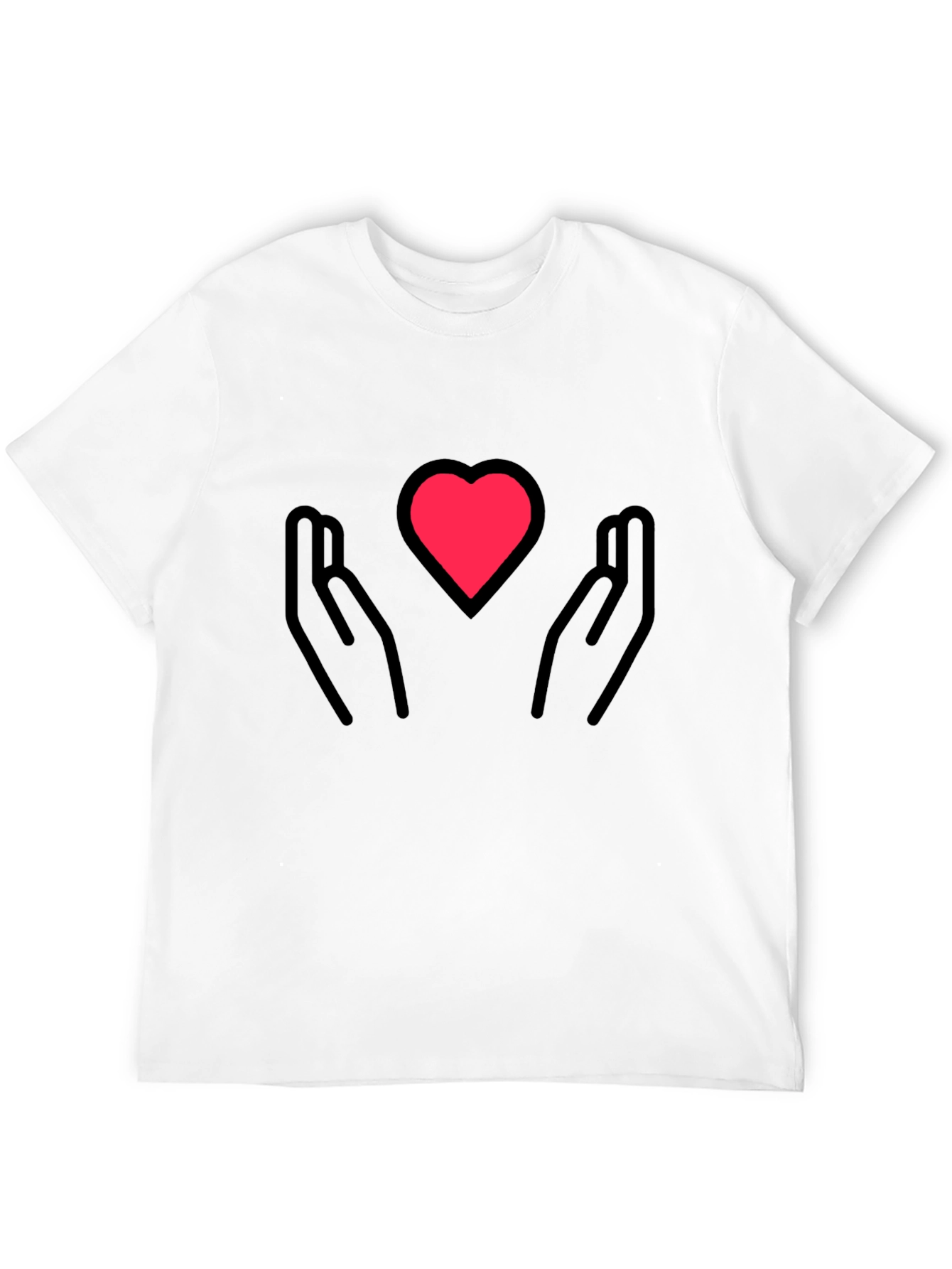 Heart in Hands Graphic Tee - Black Cotton Blend