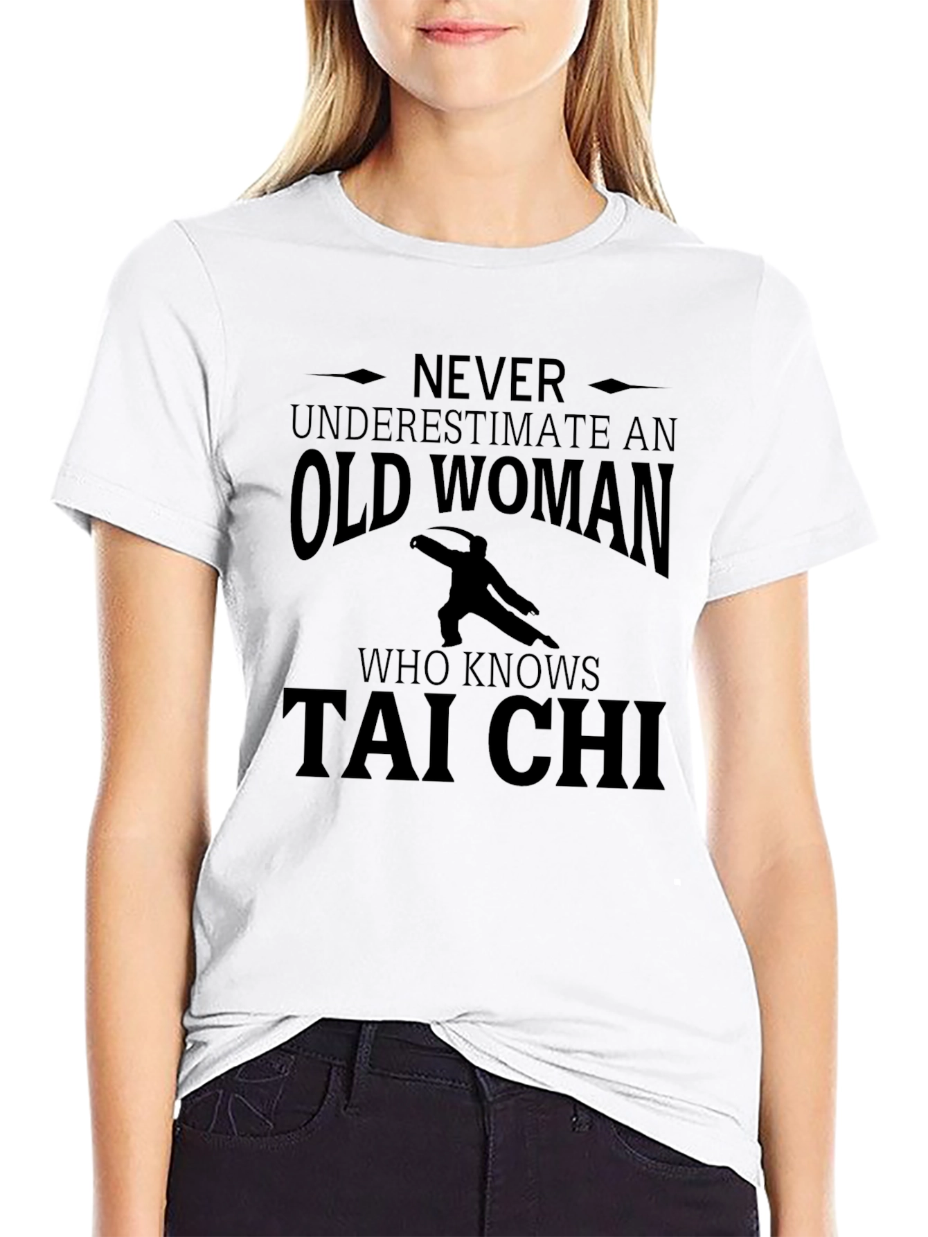 Never Underestimate Old Woman Tai Chi T-Shirt