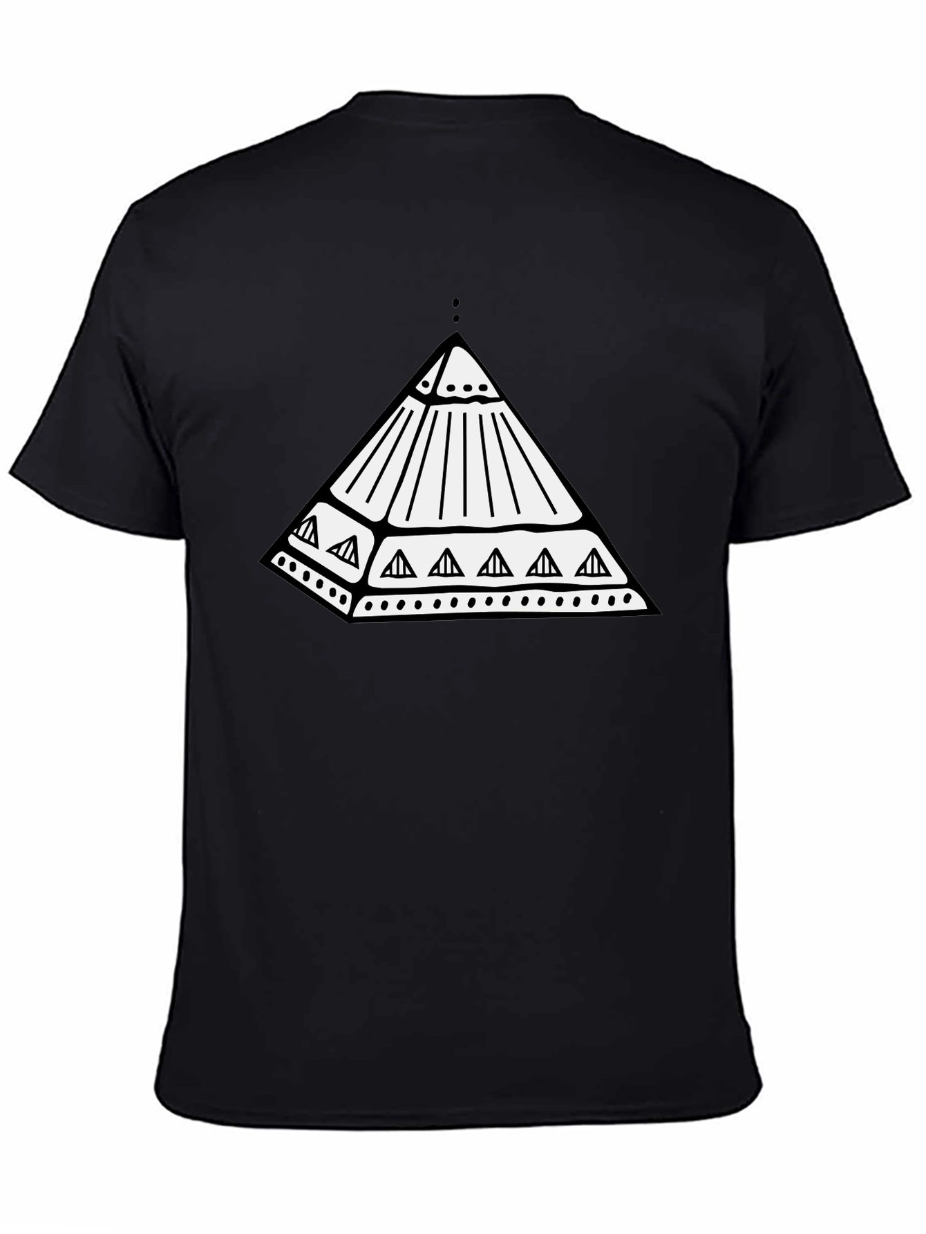 Geometric Pyramid Graphic Black T-Shirt