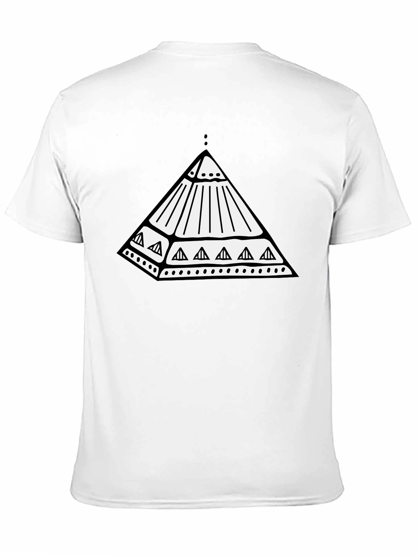 Geometric Pyramid Graphic Black T-Shirt