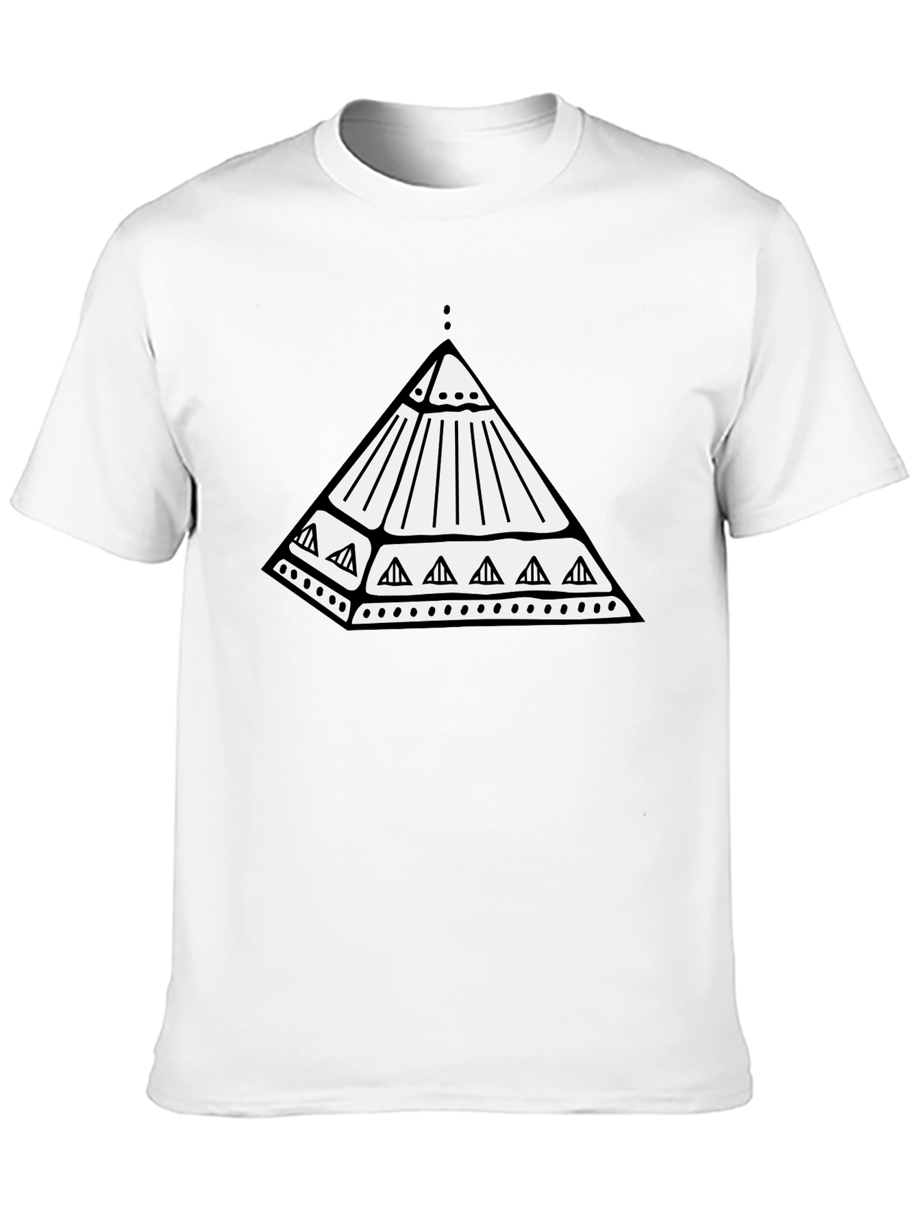 Geometric Pyramid Graphic Black T-Shirt