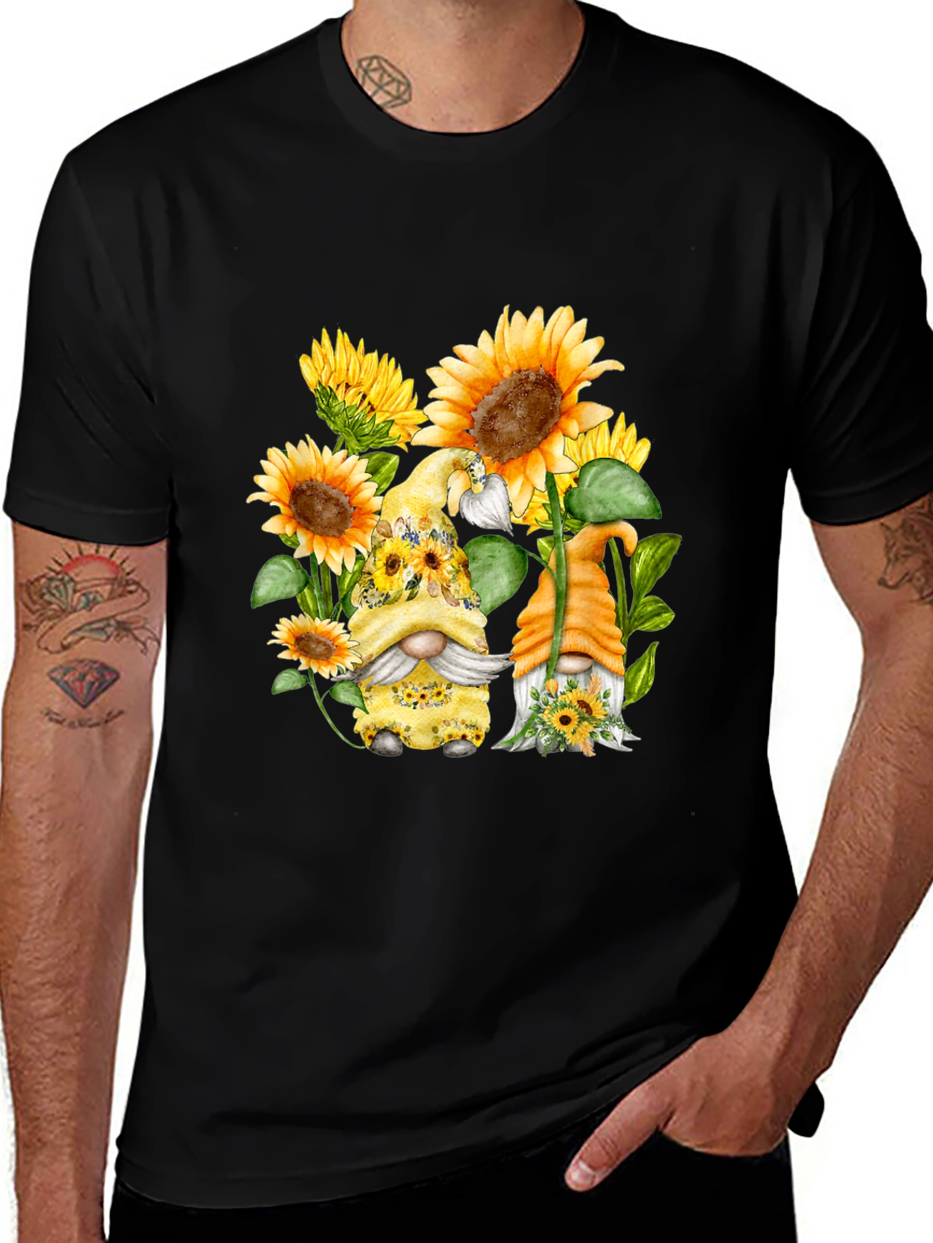 Sunflower Gnomes T-Shirt - Cute Graphic Tee