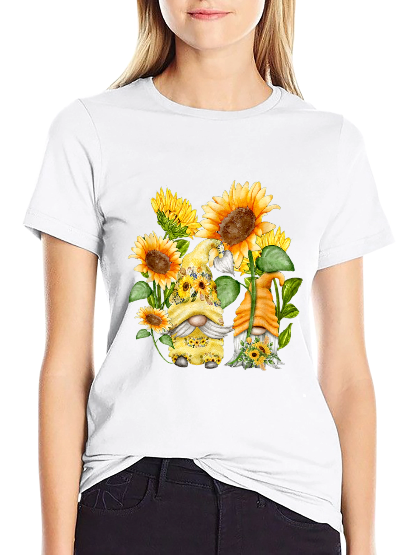 Sunflower Gnomes T-Shirt - Cute Graphic Tee