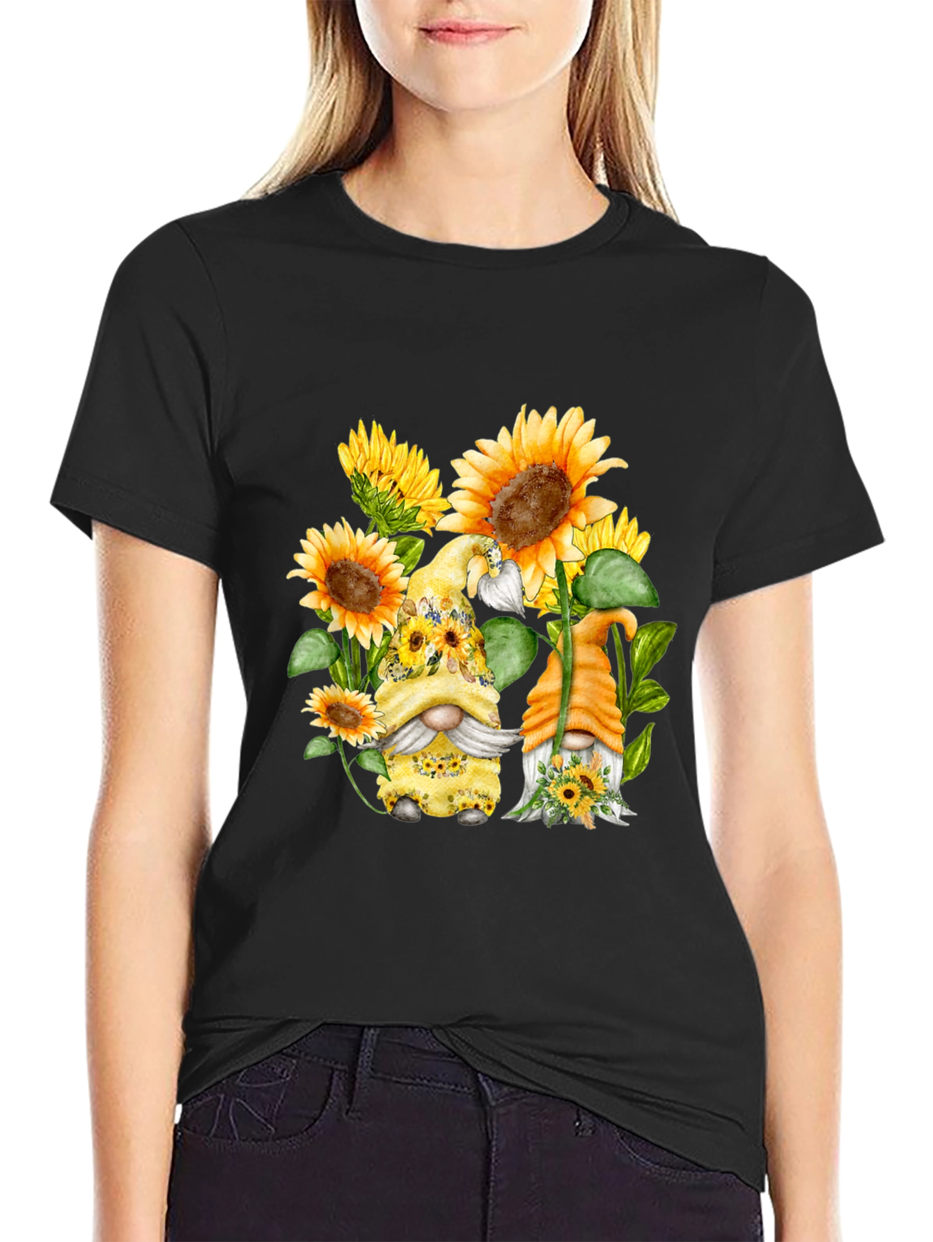 Sunflower Gnomes T-Shirt - Cute Graphic Tee