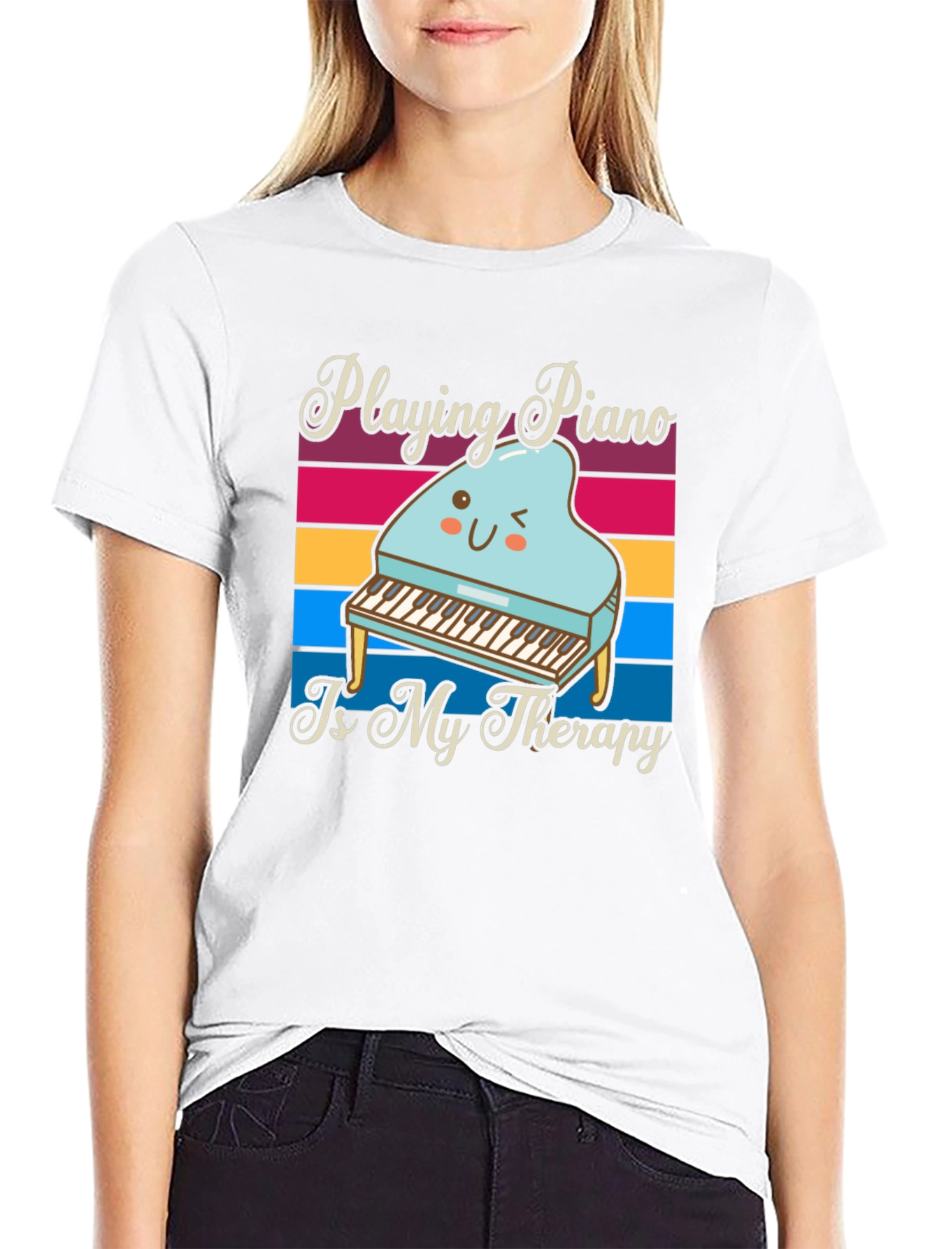 Playing Piano is My Therapy T-Shirt