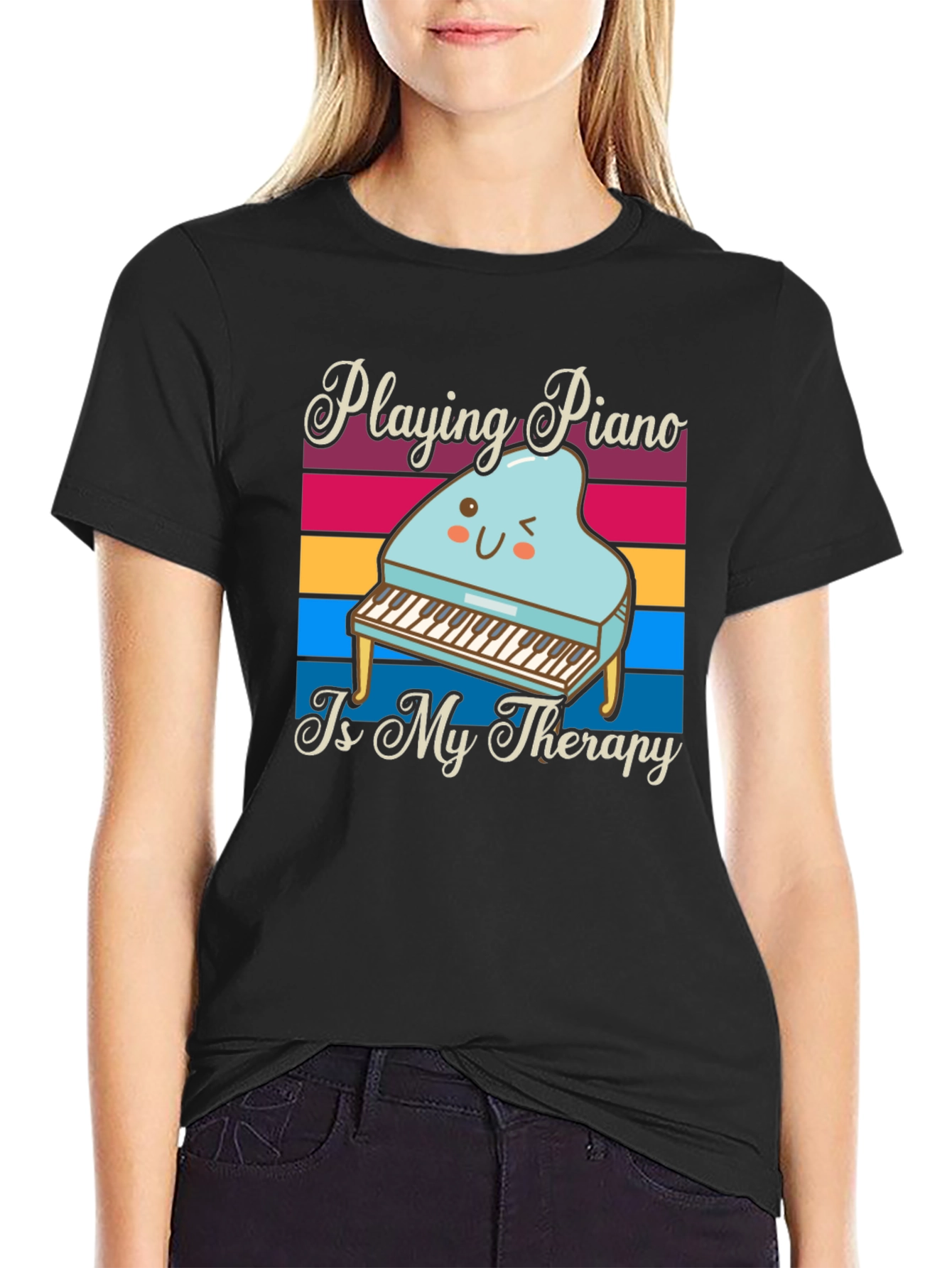 Playing Piano is My Therapy T-Shirt