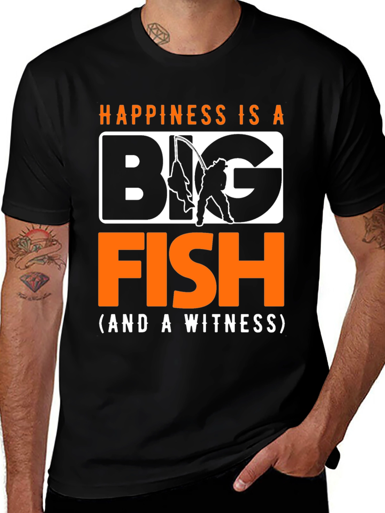 Happiness Is A Big Fish T-Shirt Fishing Fisherman
