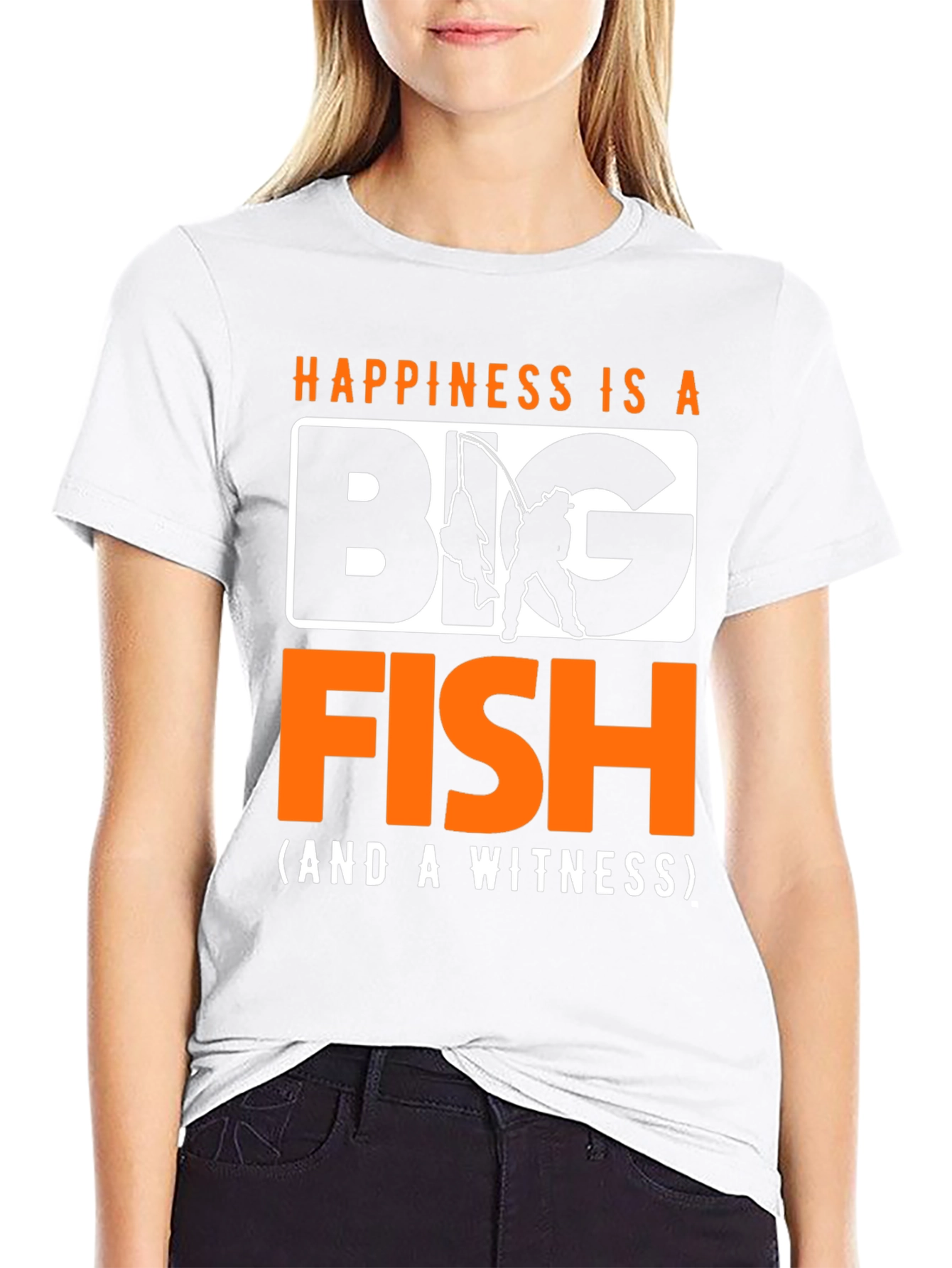 Happiness Is A Big Fish T-Shirt Fishing Fisherman