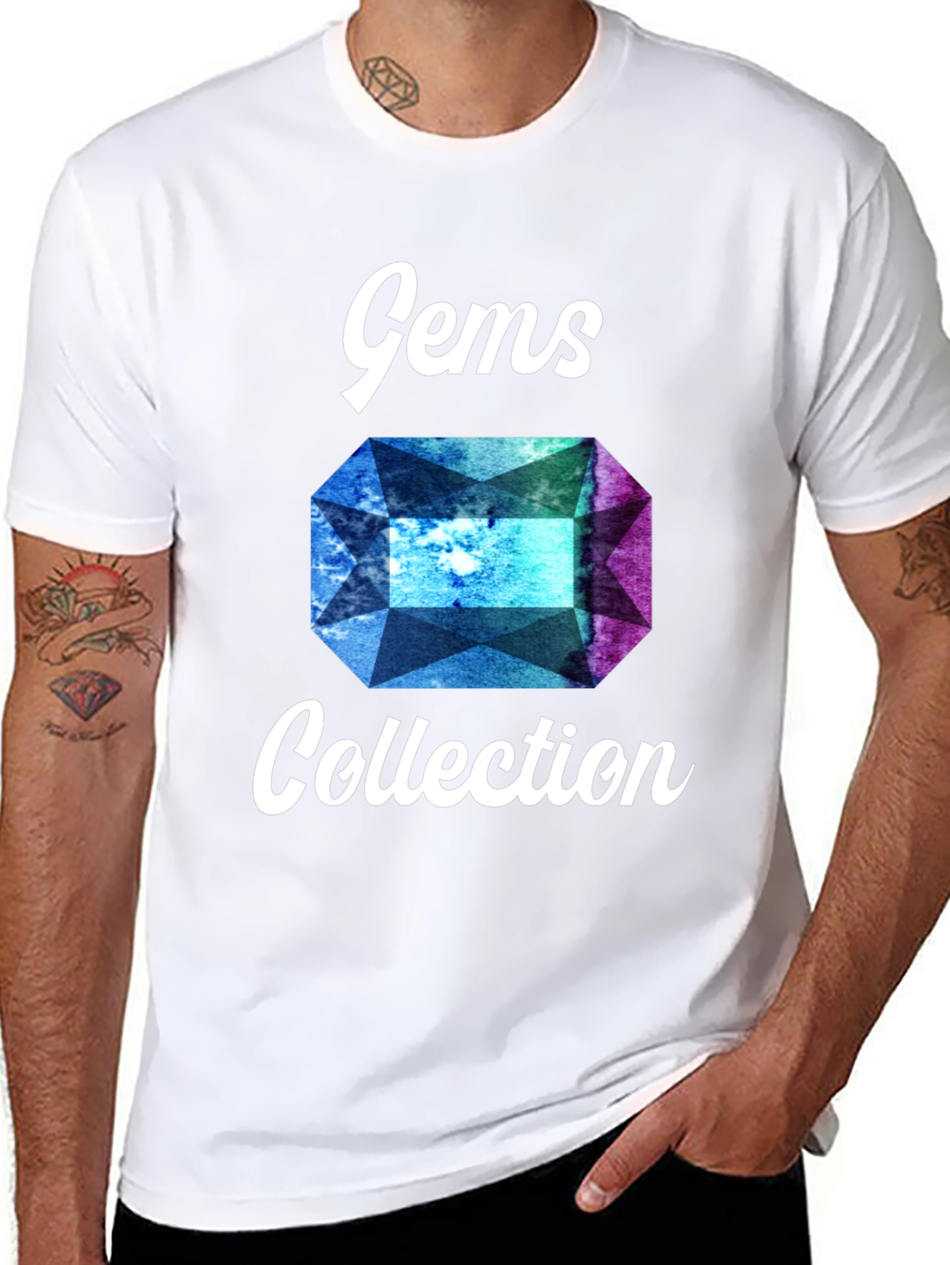 Gems Collection Graphic Tee - Stylish Gemstone Design