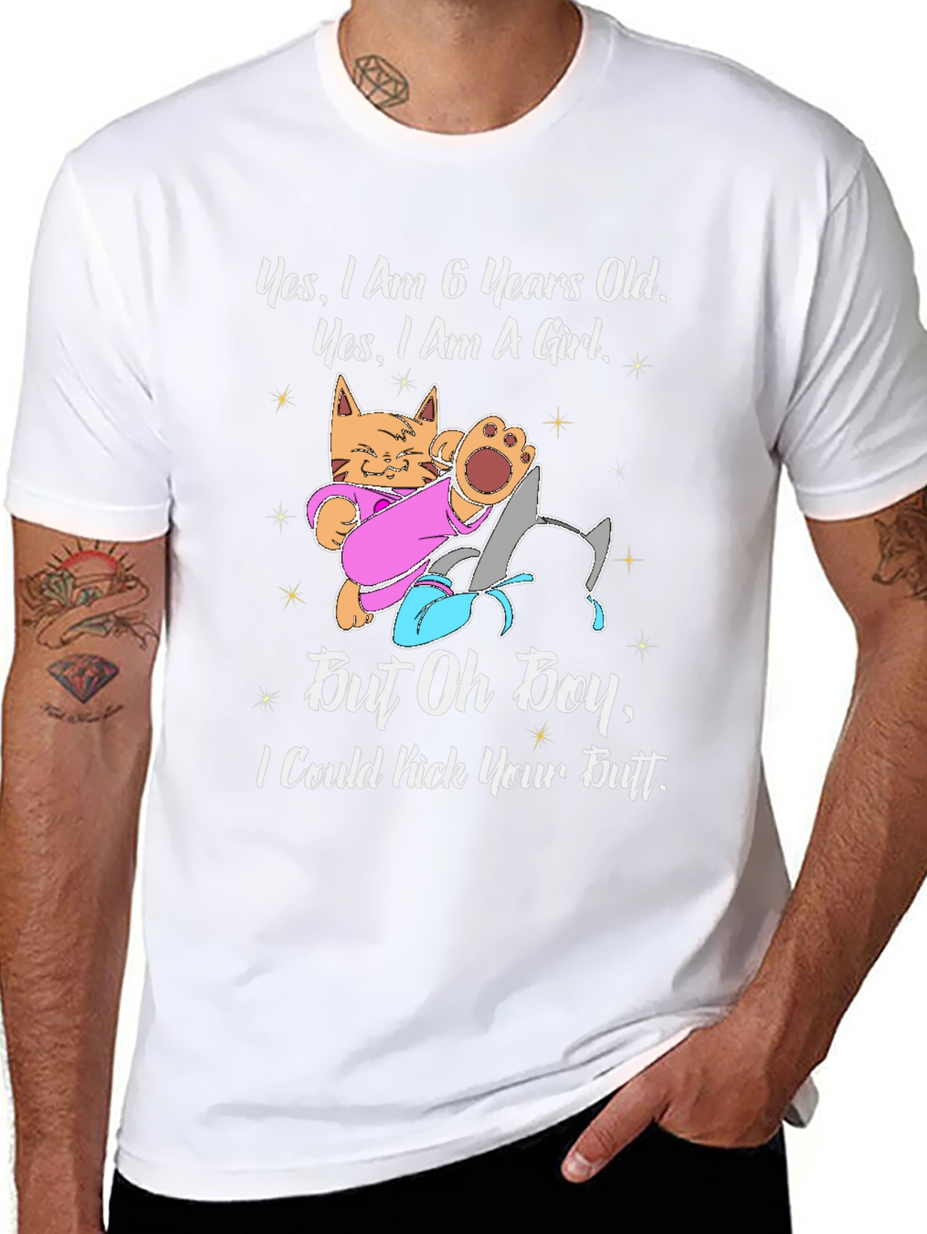 6 Year Old Girl T-Shirt - Kitten Design