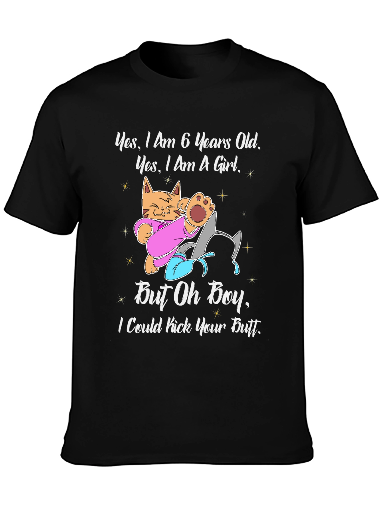 6 Year Old Girl T-Shirt - Kitten Design