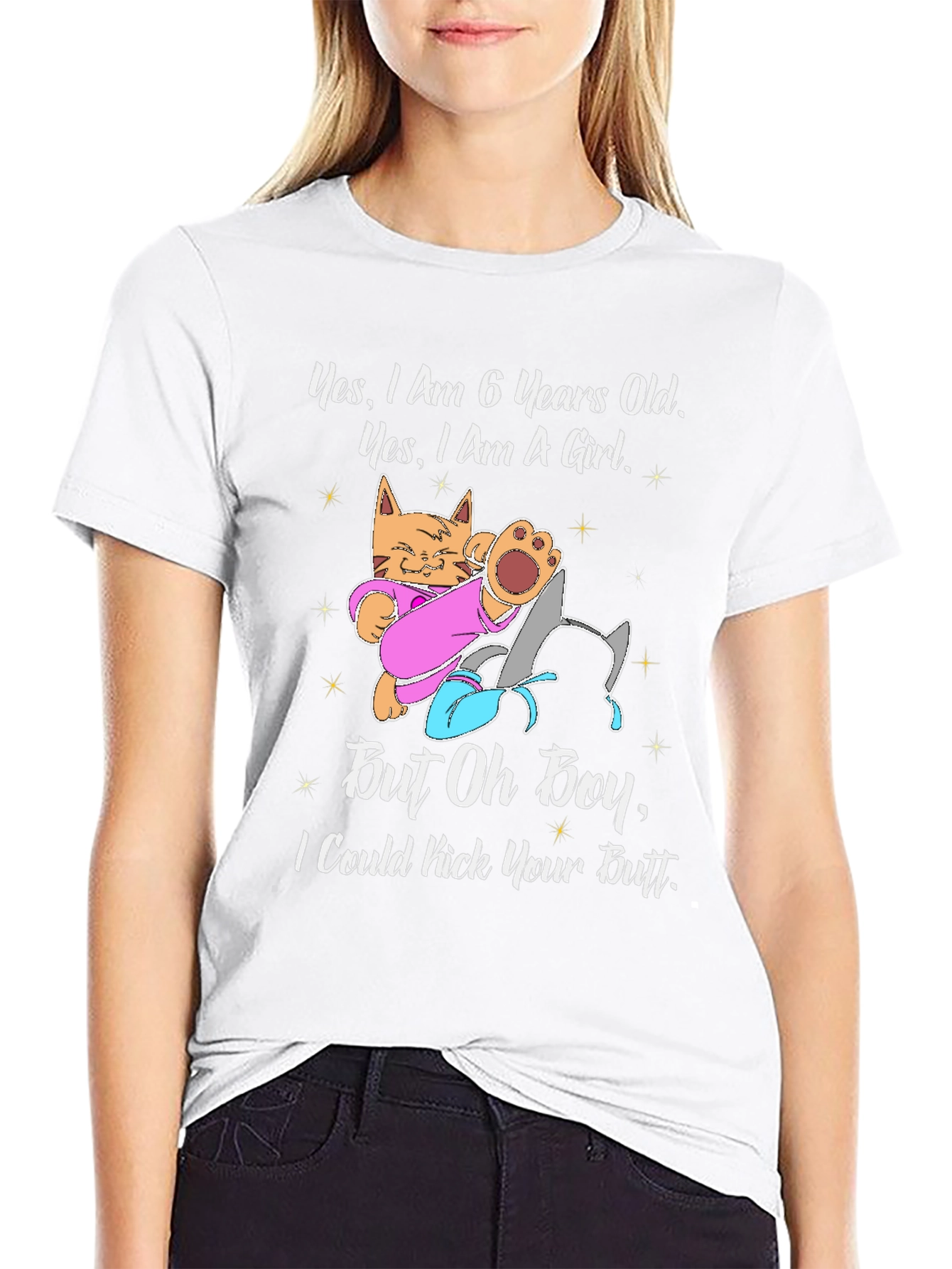 6 Year Old Girl T-Shirt - Kitten Design
