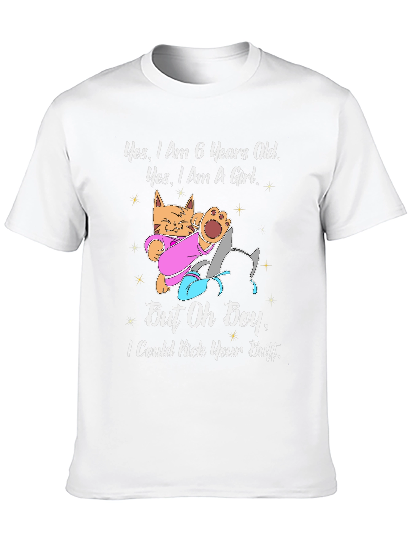 6 Year Old Girl T-Shirt - Kitten Design