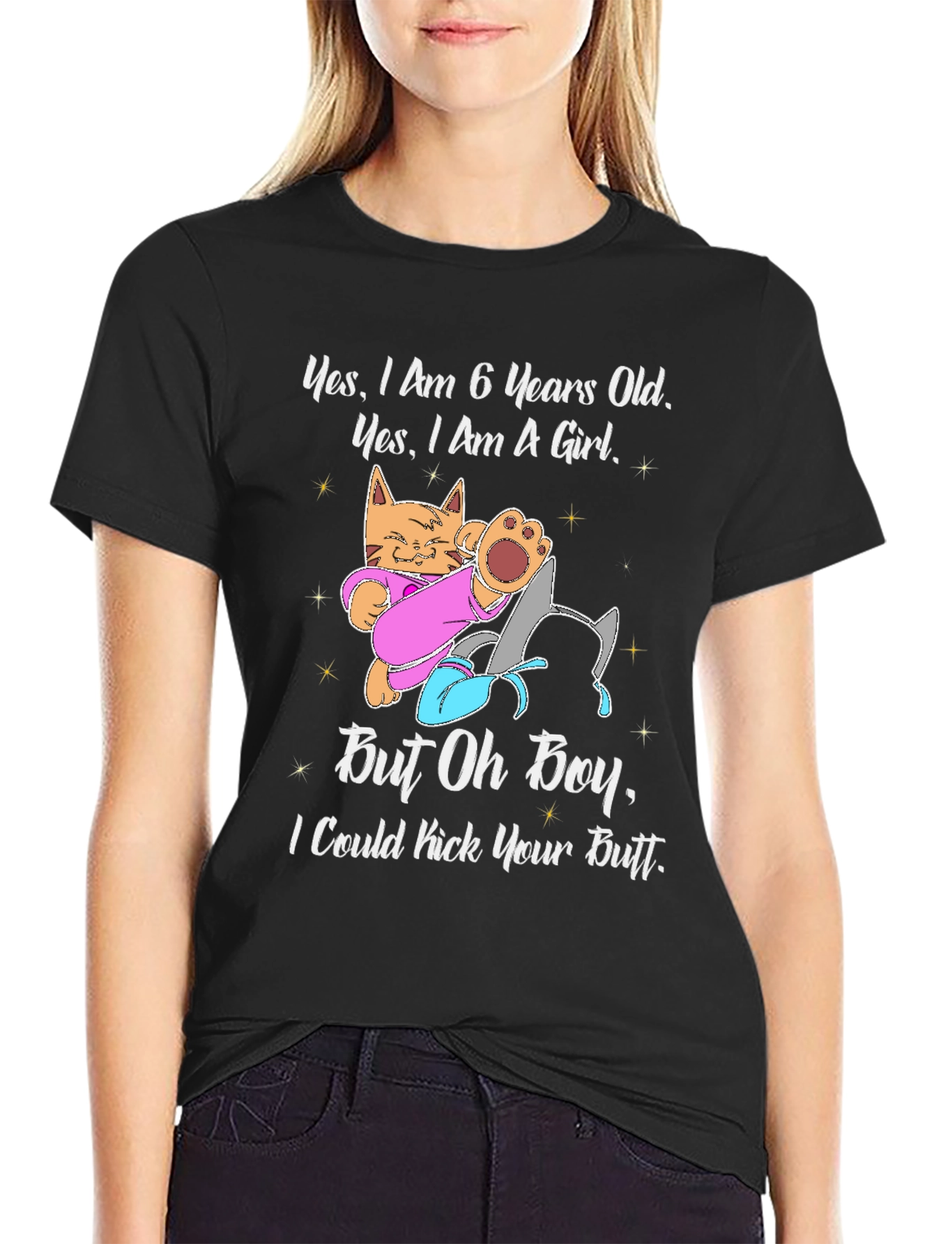 6 Year Old Girl T-Shirt - Kitten Design
