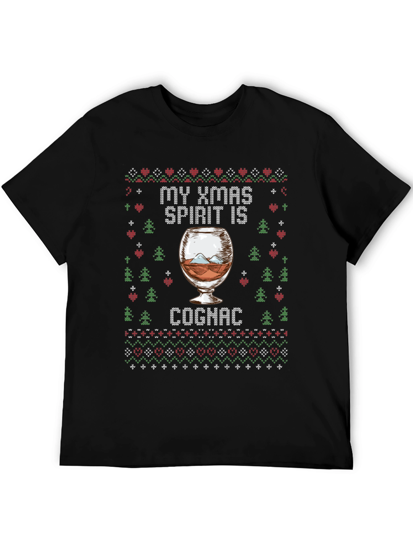 My Xmas Spirit Is Cognac Ugly Christmas T-Shirt