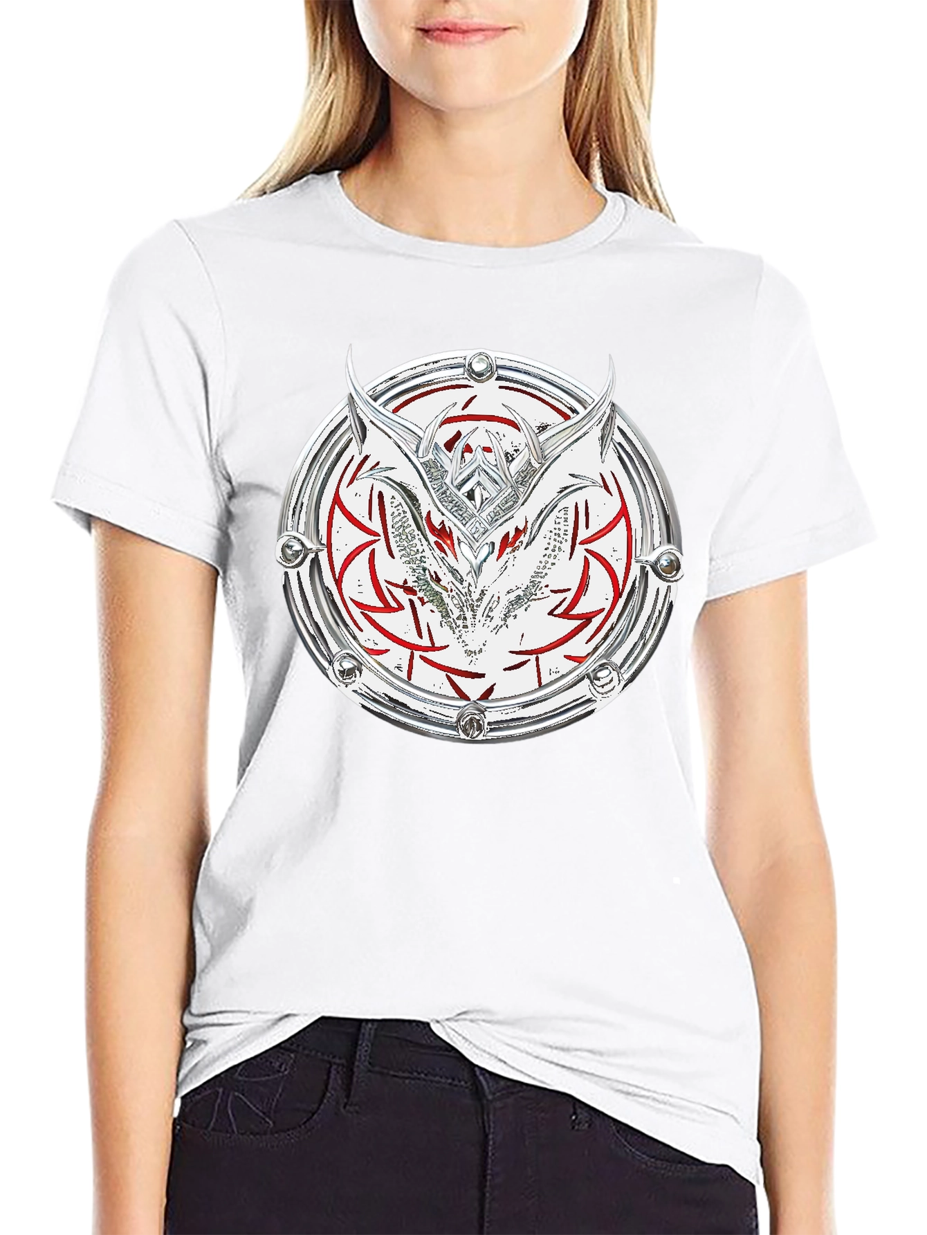 Dragon Shield Graphic Tee - Black Cotton Blend