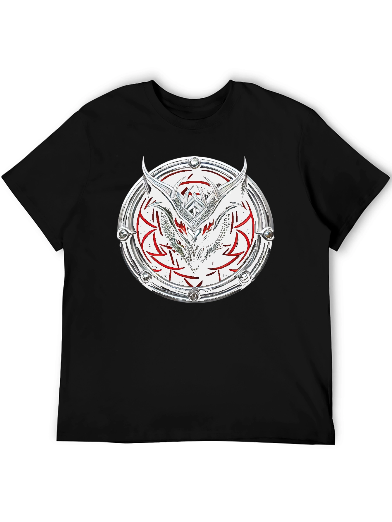 Dragon Shield Graphic Tee - Black Cotton Blend
