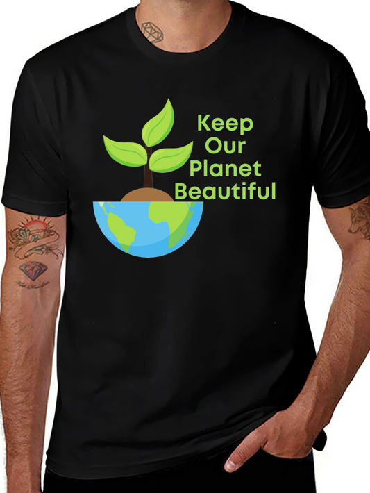 Eco-Friendly Planet Graphic T-Shirt