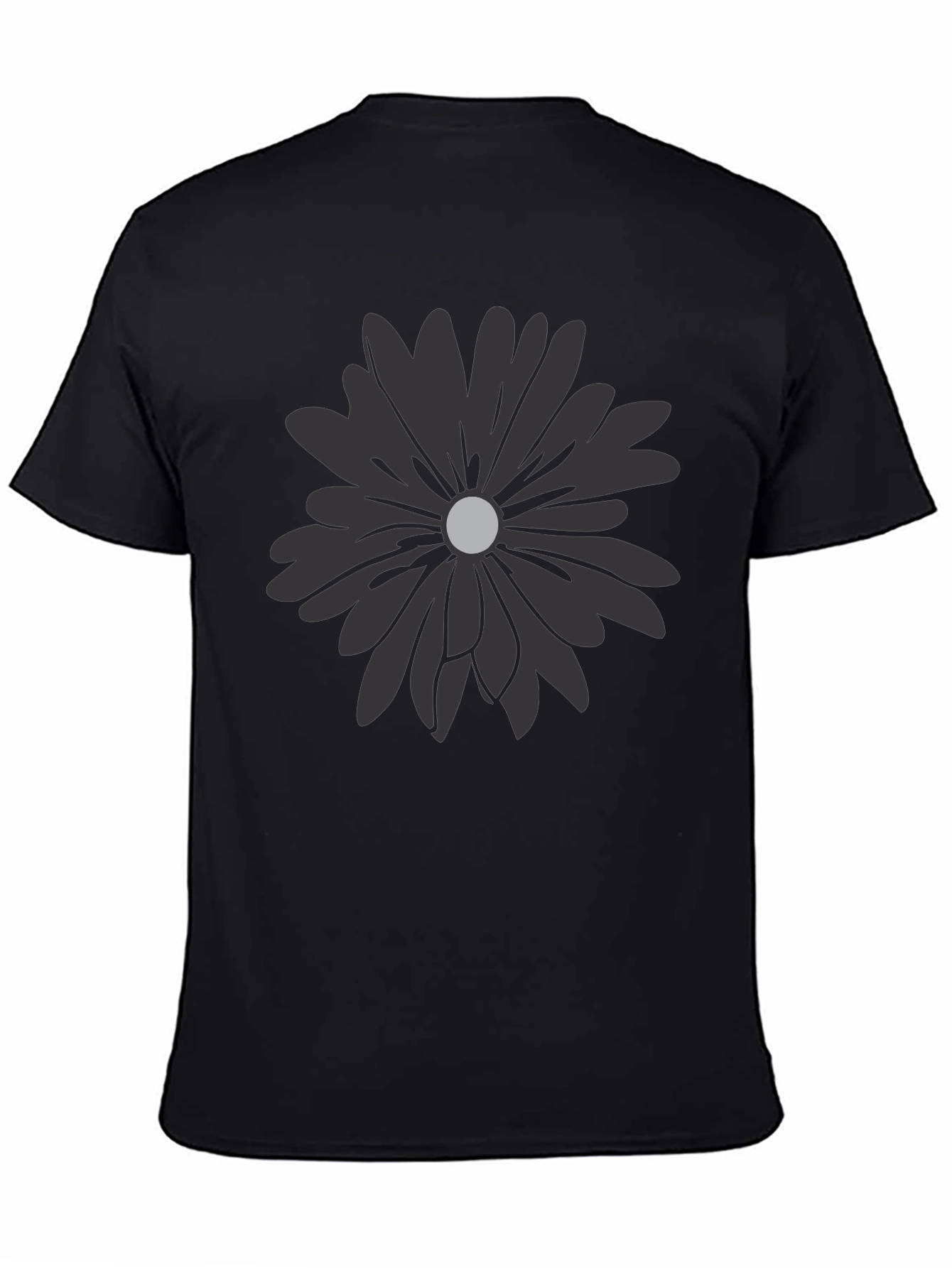 Black Flower Graphic T-Shirt - Modern Casual Tee