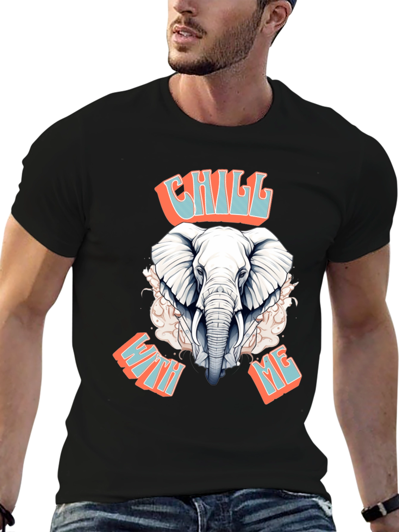 Chill With Me Elephant Graphic Tee