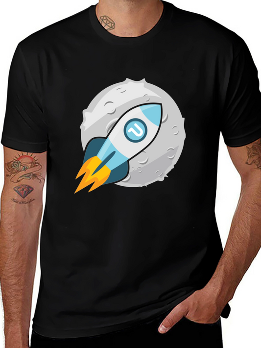 Rocket to the Moon Graphic Tee - Black