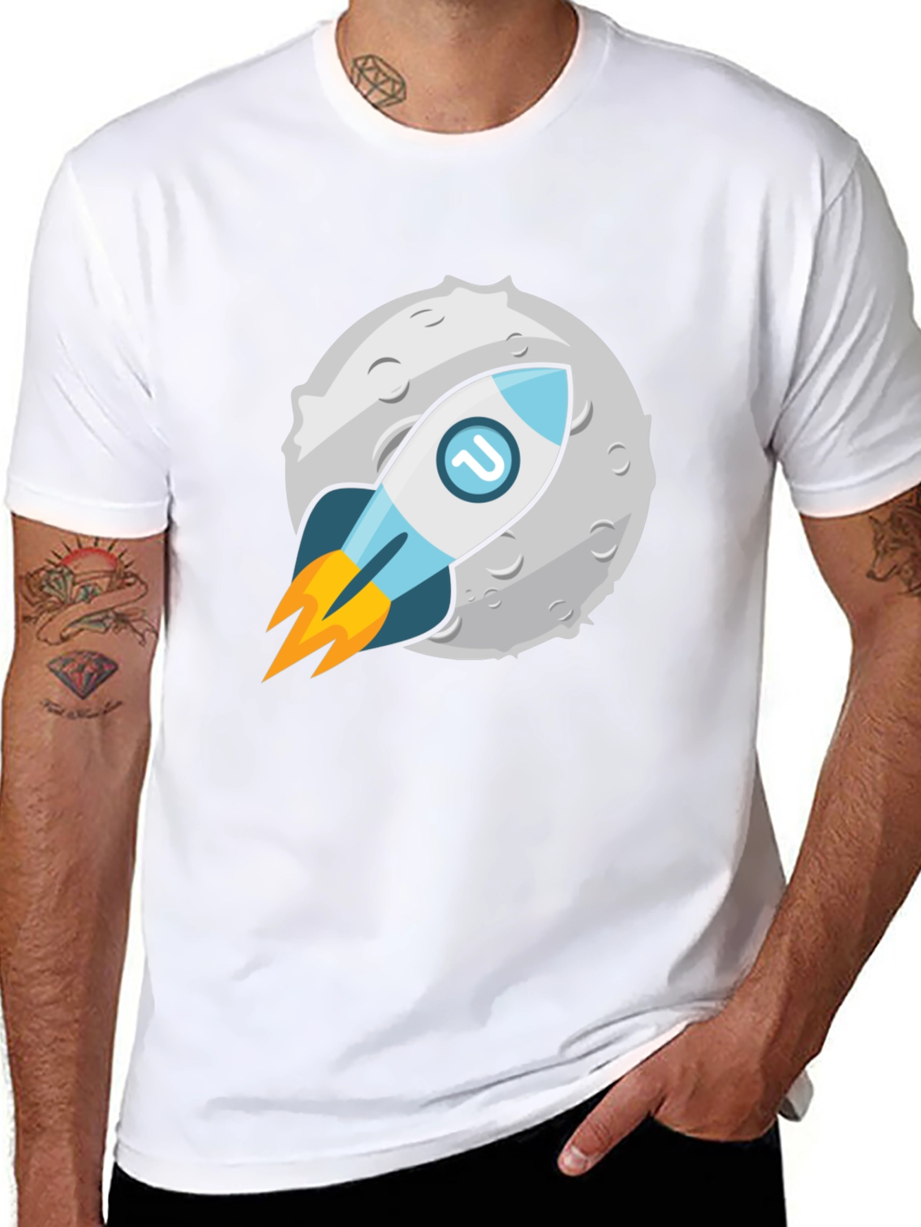 Rocket to the Moon Graphic Tee - Black