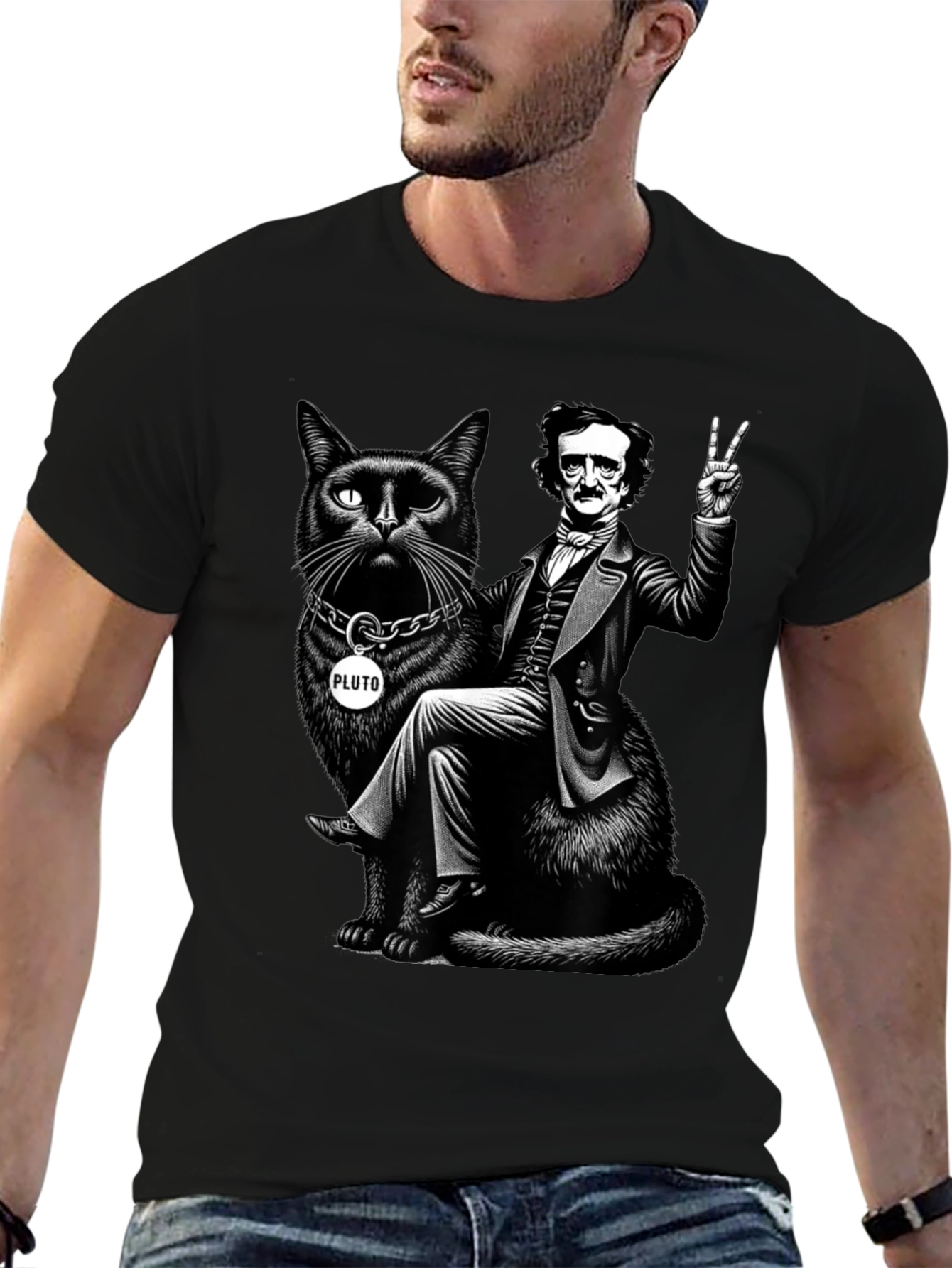 Edgar Allan Poe Cat T-Shirt
