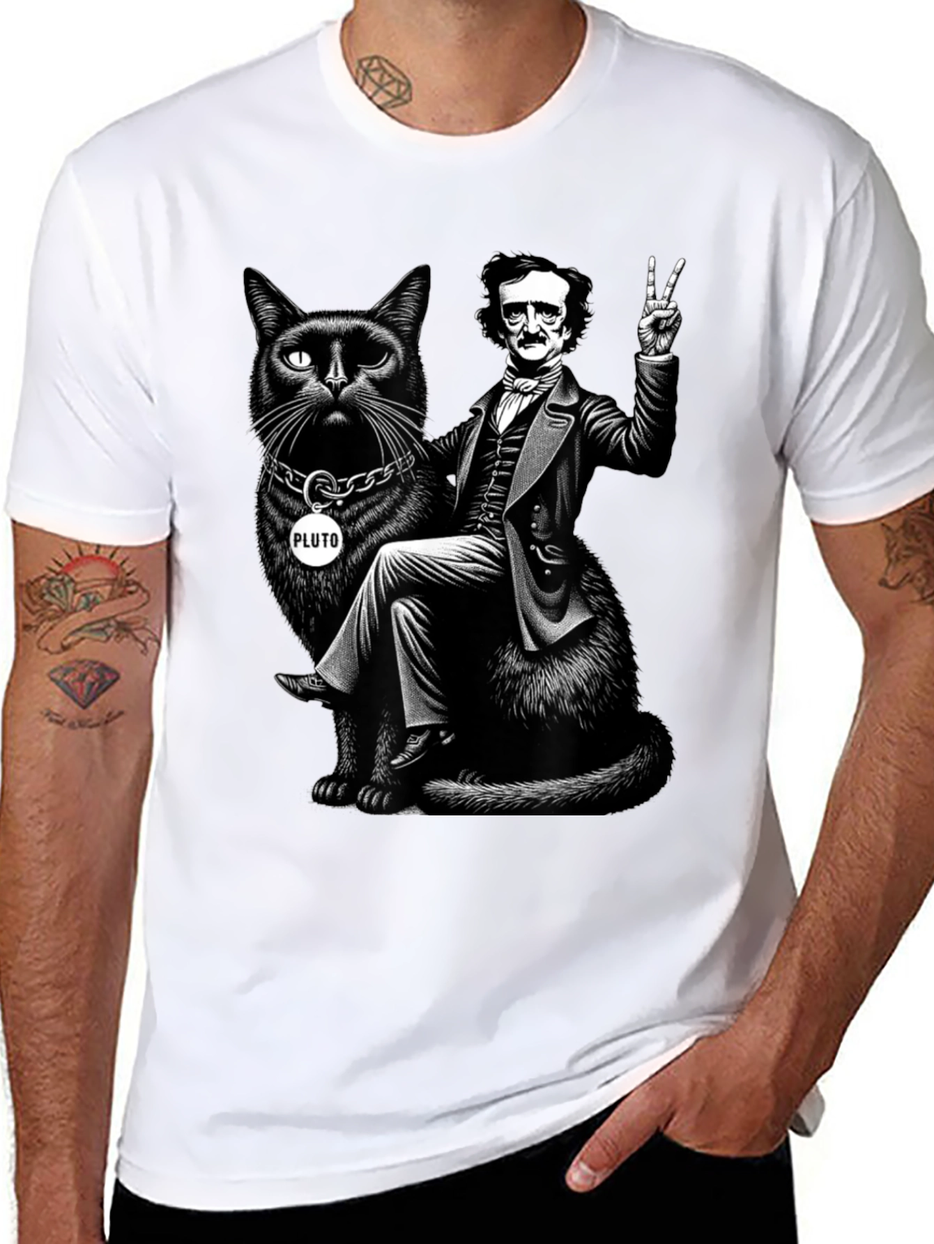 Edgar Allan Poe Cat T-Shirt