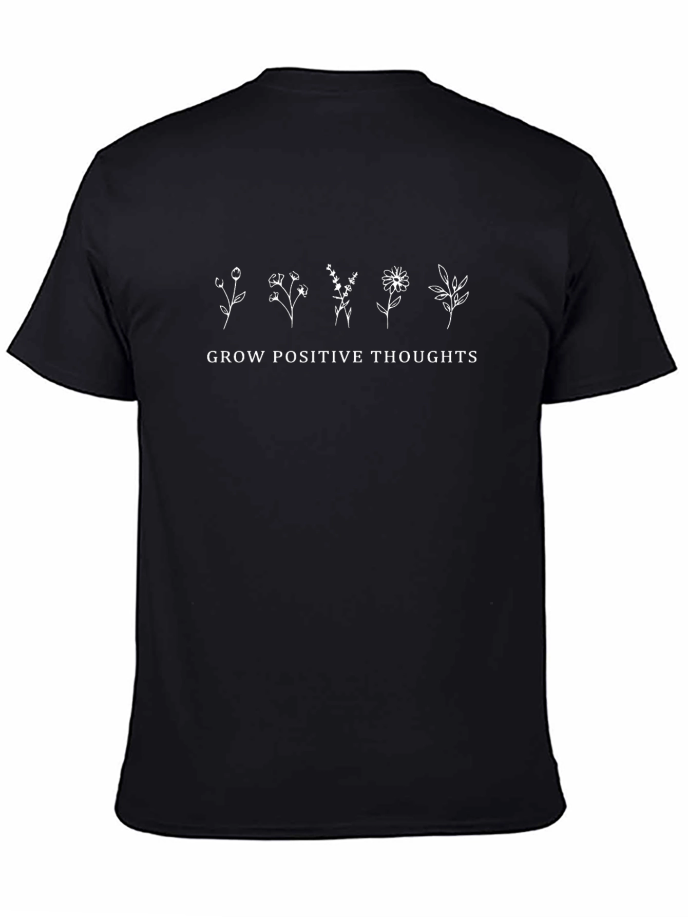 Grow Positive Thoughts Graphic Tee - Black